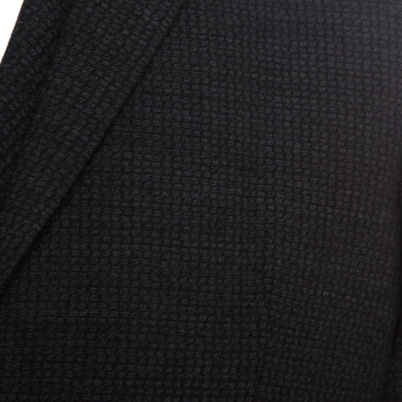 Pre-owned Emporio Armani Grey Textured Wool Double Lapel Blazer Xxl