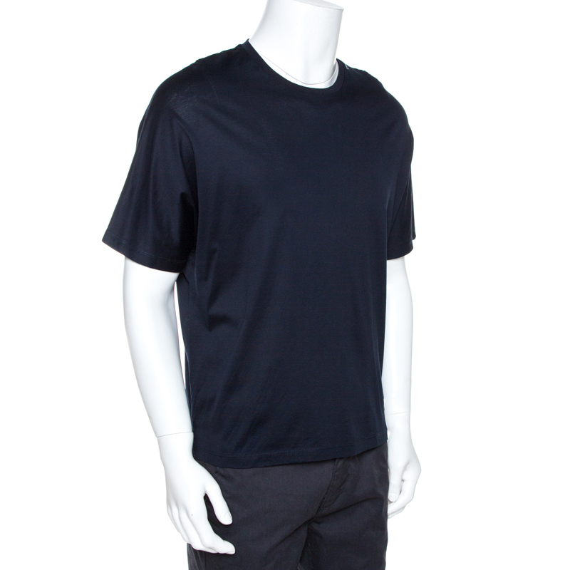 

Emporio Armani Midnight Blue Cotton Crew Neck T-Shirt, Navy blue