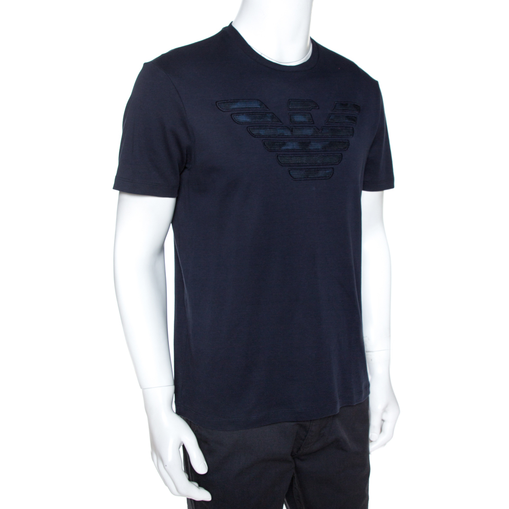 navy blue armani t shirt