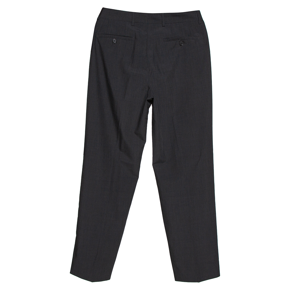 

Emporio Armani Charcoal Grey Wool Blend Trousers