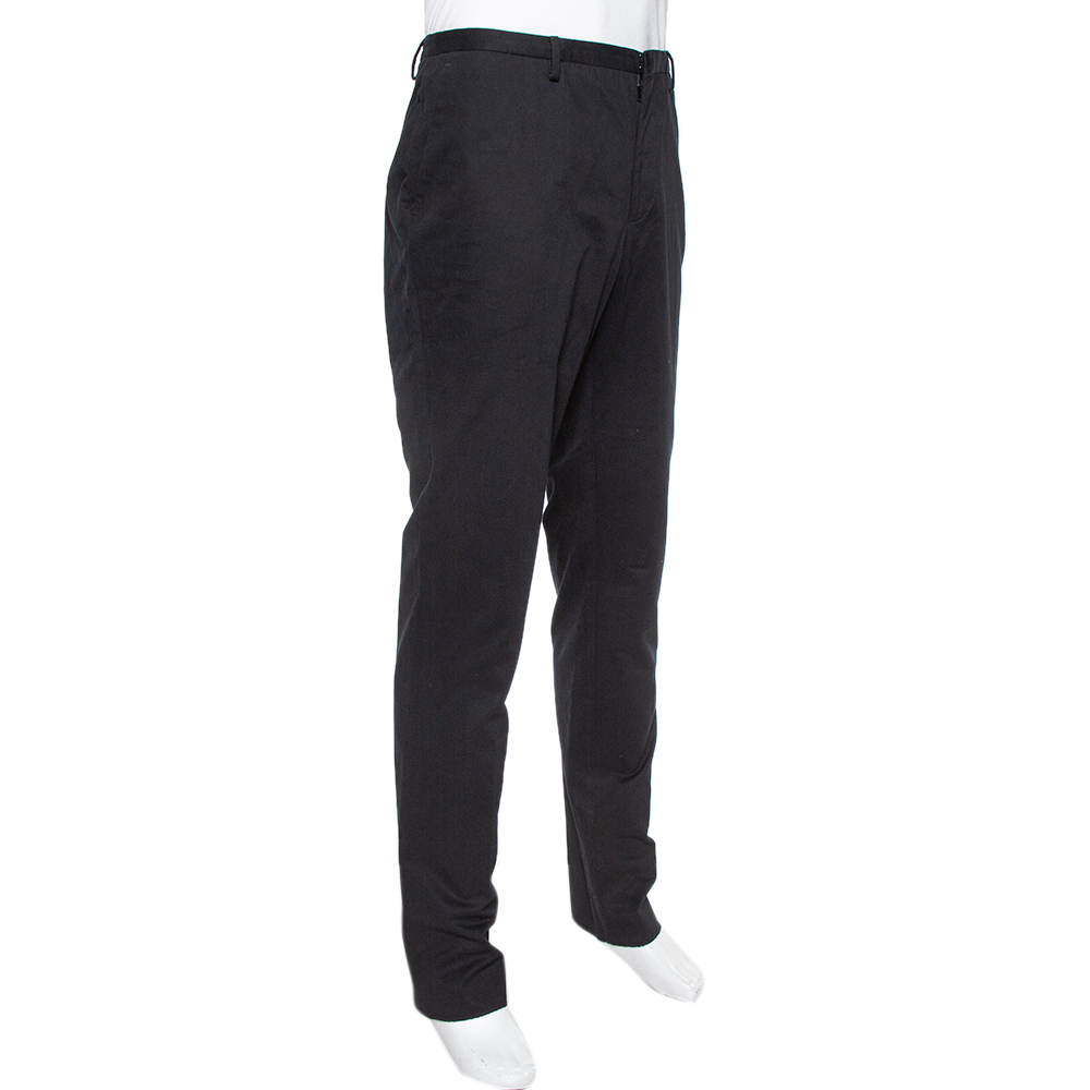 

Emporio Armani Black Cotton and Cashmere Tailored Trousers
