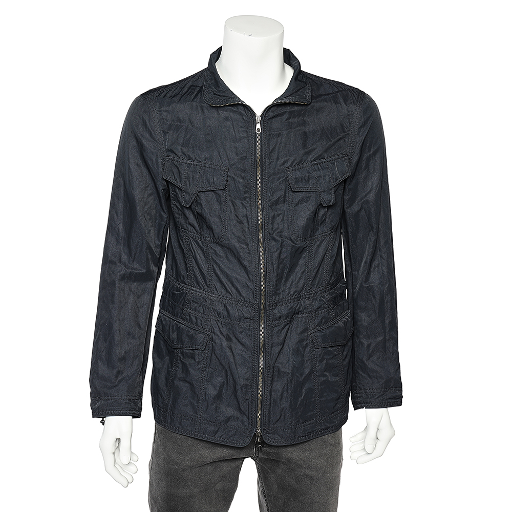 

Emporio Armani Midnight Blue Cotton Utility Jacket, Navy blue