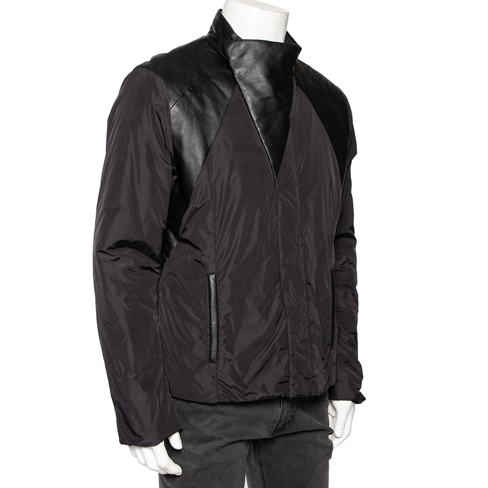 

Emporio Armani Black Synthetic & Leather Inset Matt Line Jacket