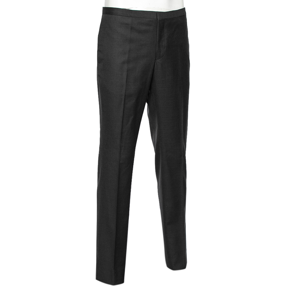 

Emporio Armani Charcoal Grey Wool tapered Leg Pants