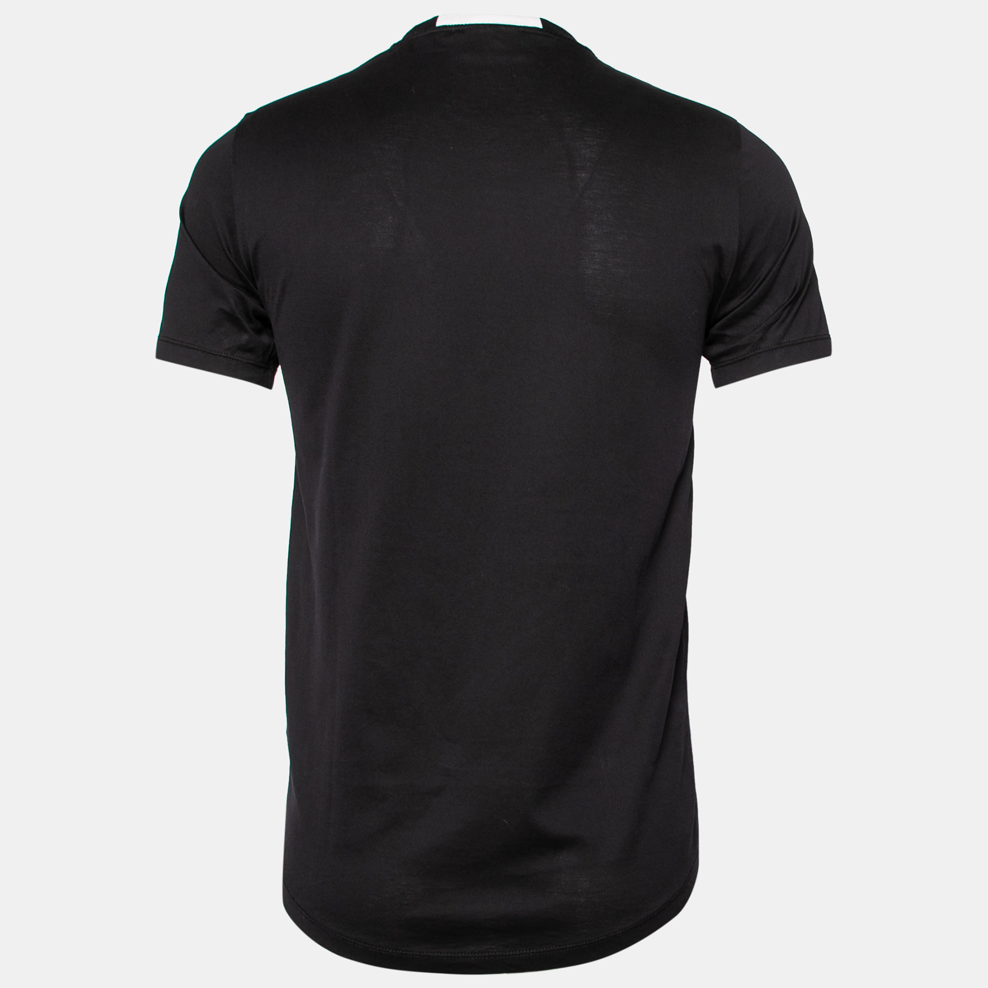 

Emporio Armani Black Logo Printed Cotton Short Sleeve T-Shirt