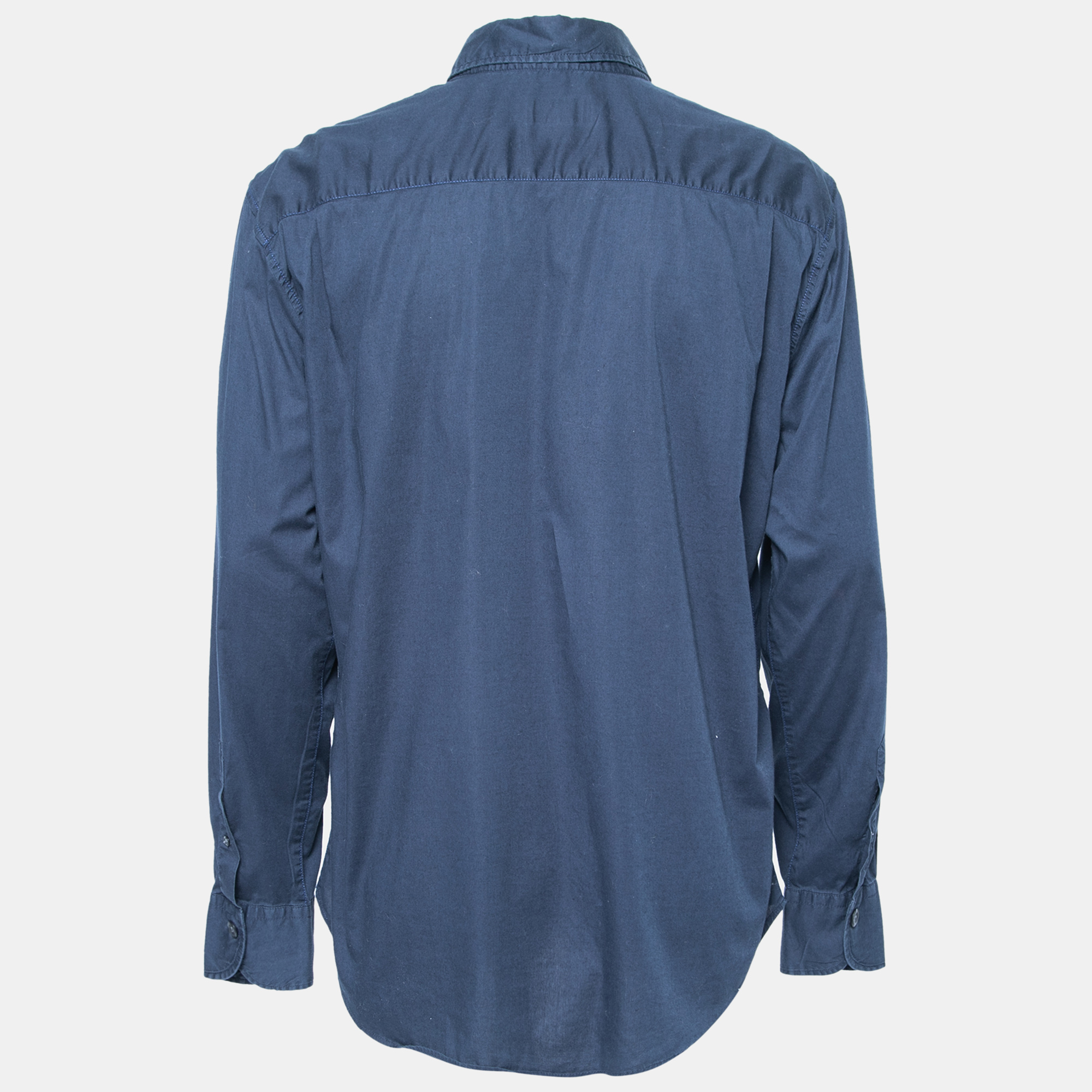 

Emporio Armani Navy Blue Cotton Long Sleeve Shirt
