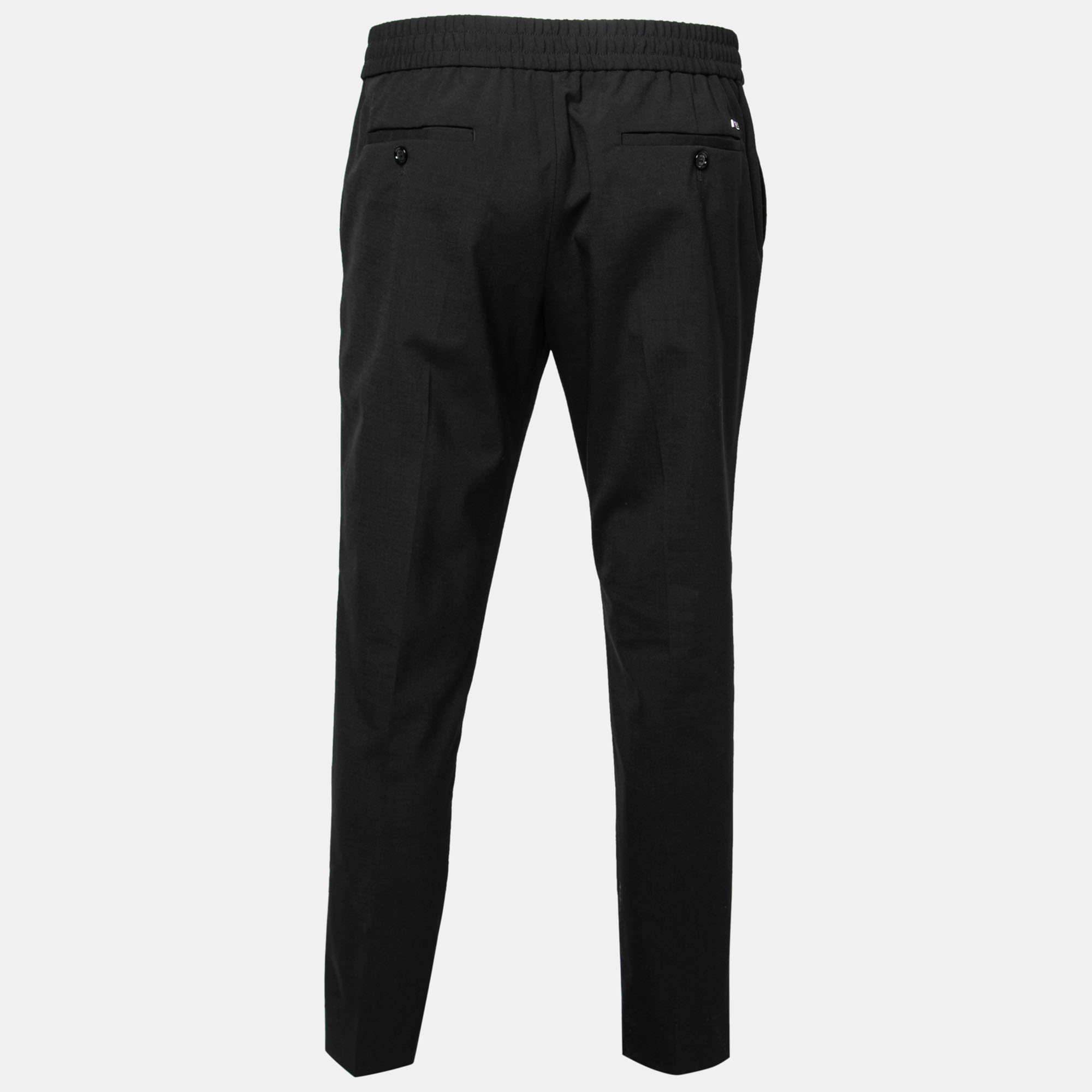 

Emporio Armani Black Wool Drawstring Pants