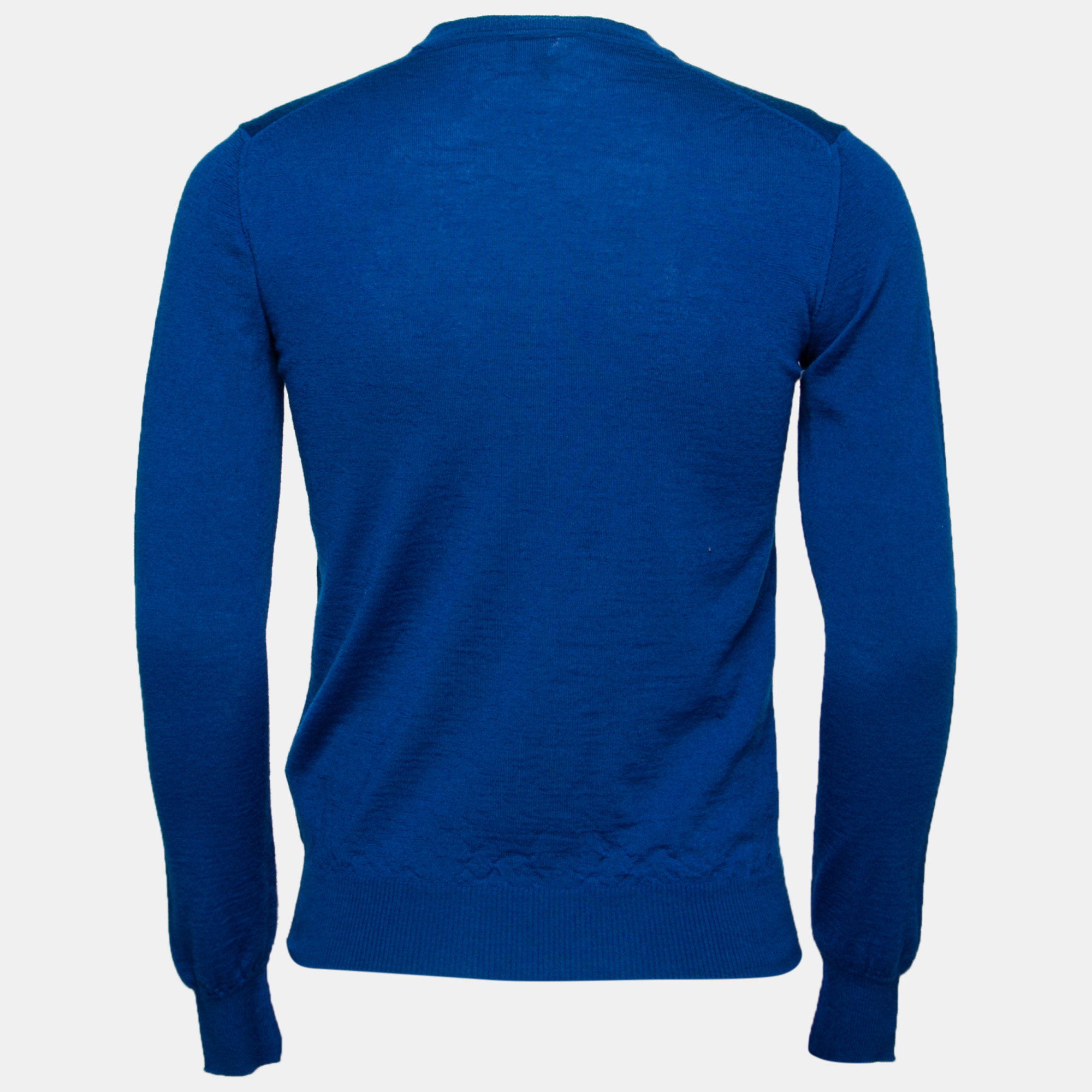 

Emporio Armani Blue Wool V-Neck Long Sleeve Jumper