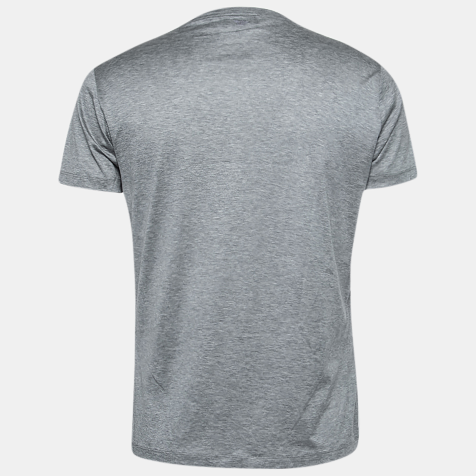 

Emporio Armani Grey Cotton Printed V-Neck Short Sleeve T-Shirt