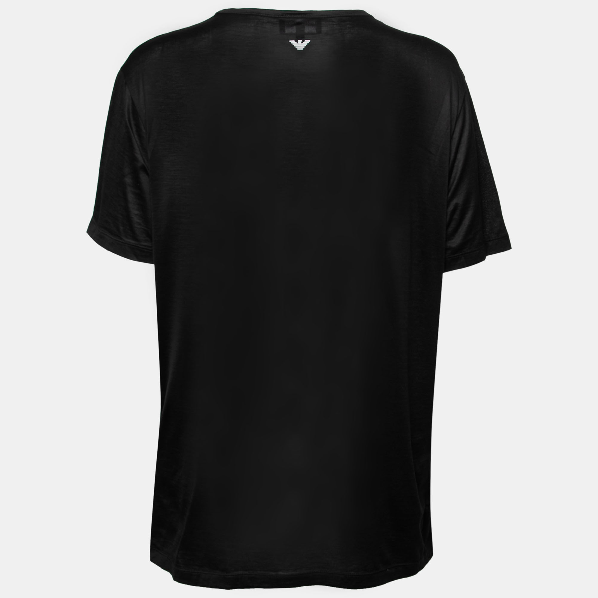 

Emporio Armani Black Printed Cotton T-Shirt