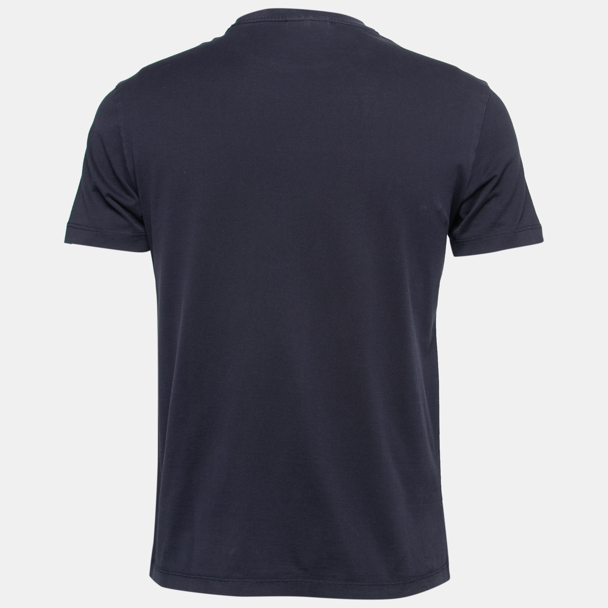 

Emporio Armani Navy Blue Cotton Logo Print Crewneck T-Shirt