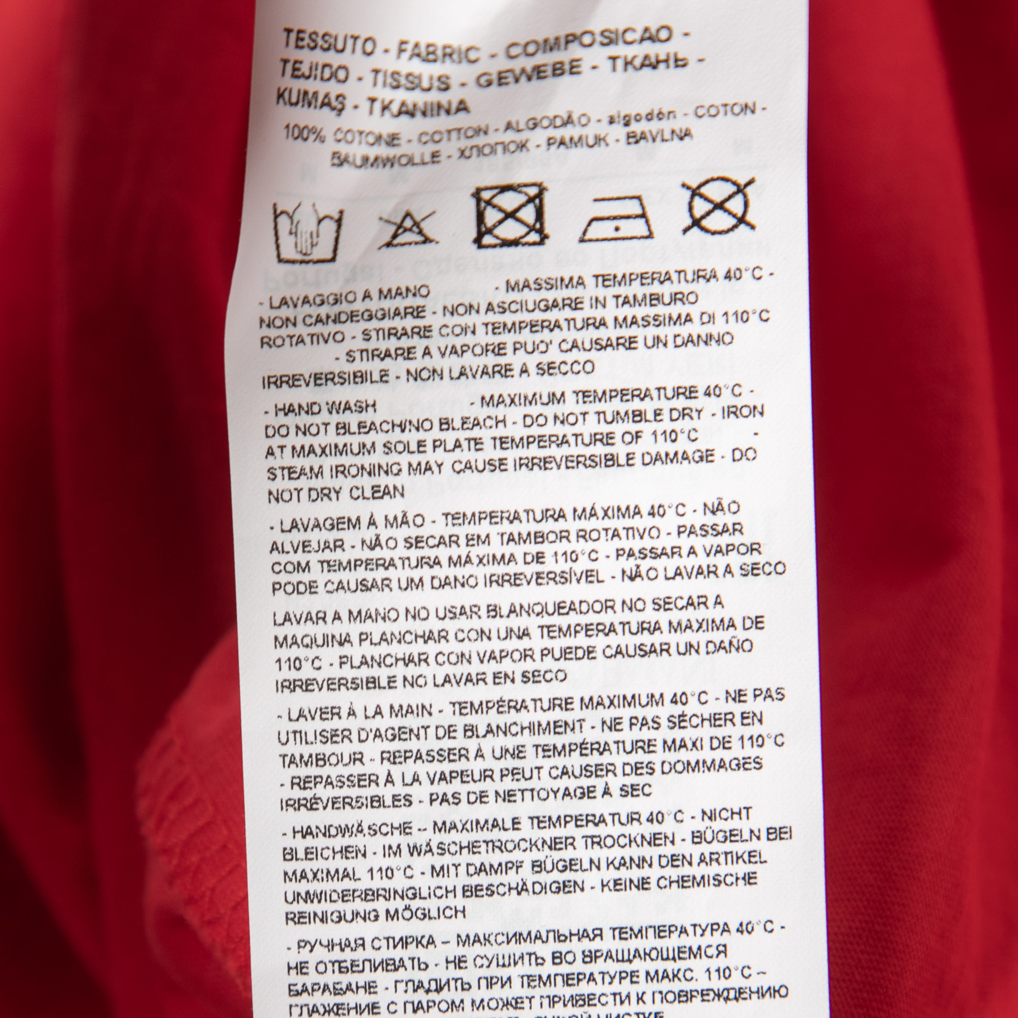 Emporio Armani Red Cotton Printed Crew Neck T-Shirt M 