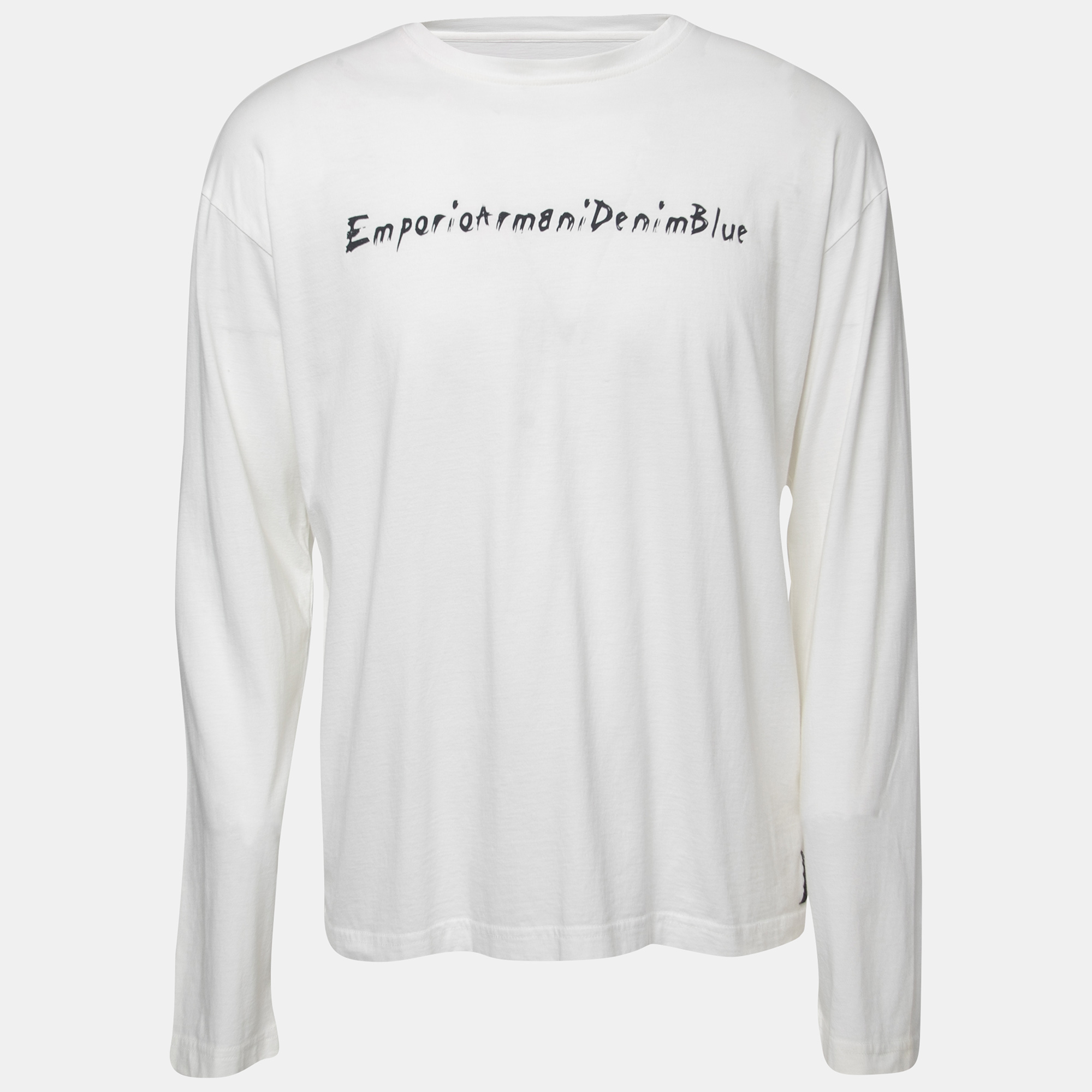 

Emporio Armani Misura White Logo Print Cotton Long Sleeve T-Shirt