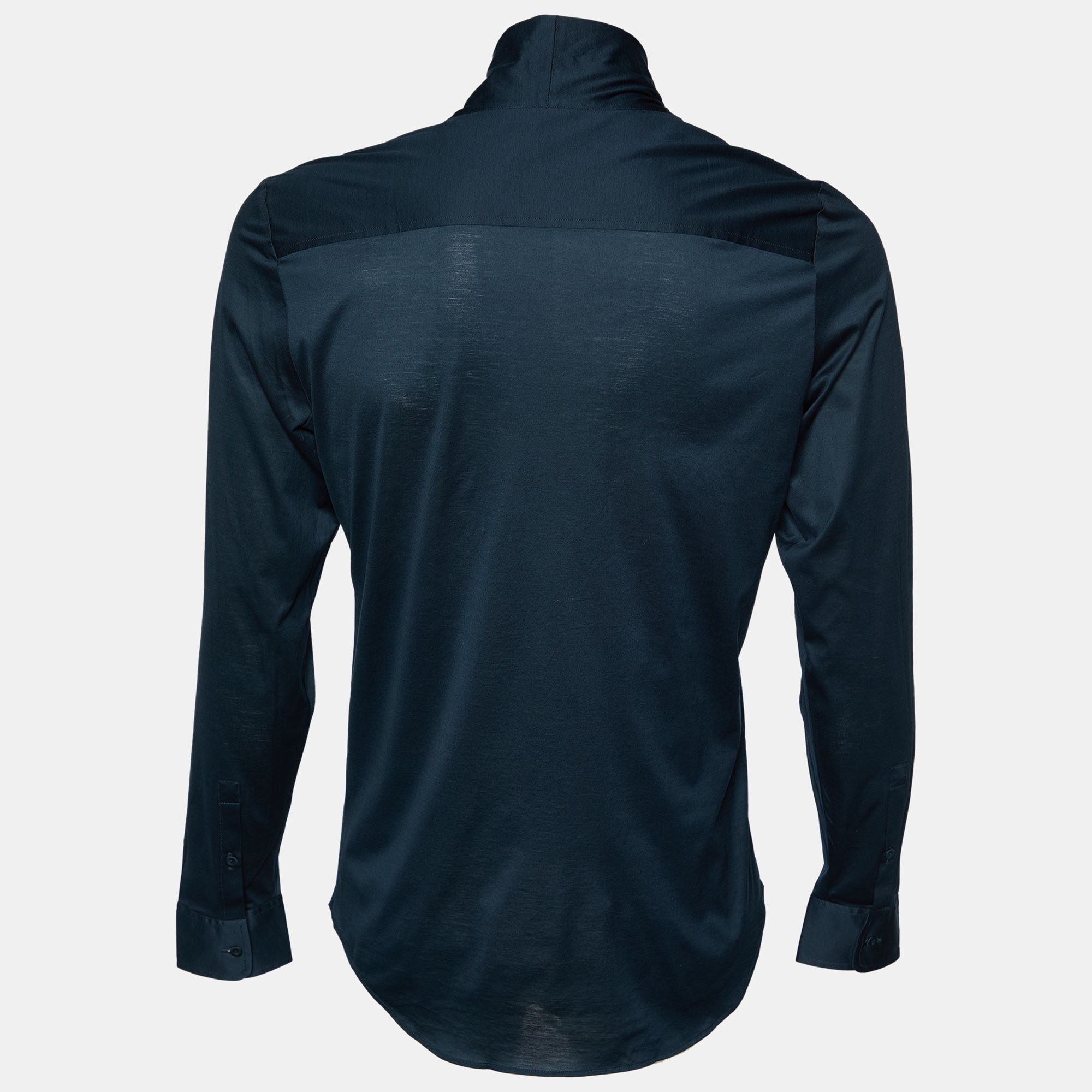 

Emporio Armani Dark Green Cotton Button Front Shirt
