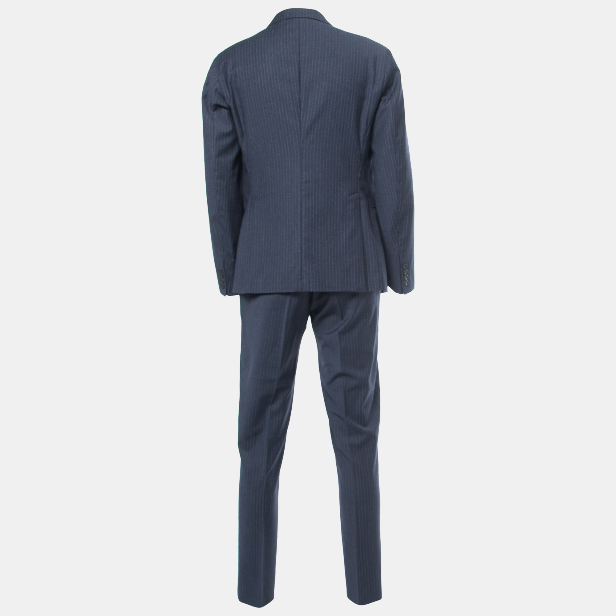 

Emporio Armani Navy Blue Pinstriped Wool City Line Suit