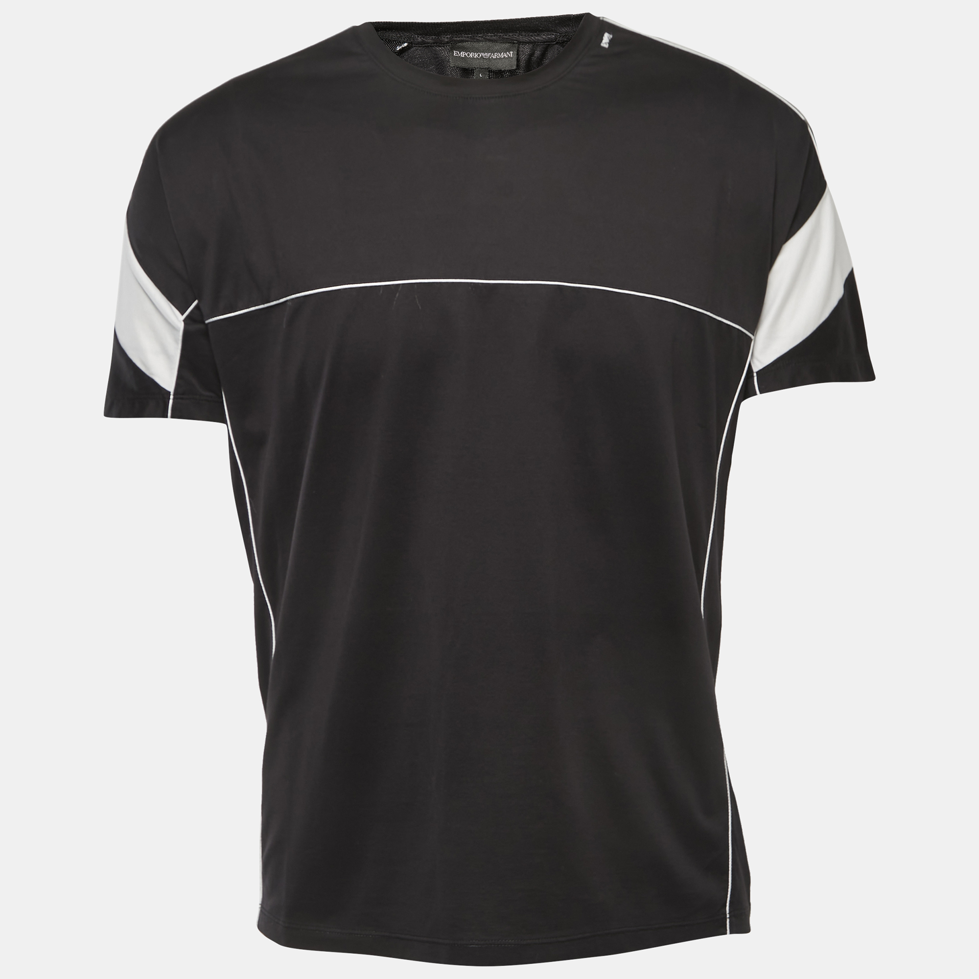 

Emporio Armani Black Cotton Crew Neck Half Sleeve T-Shirt