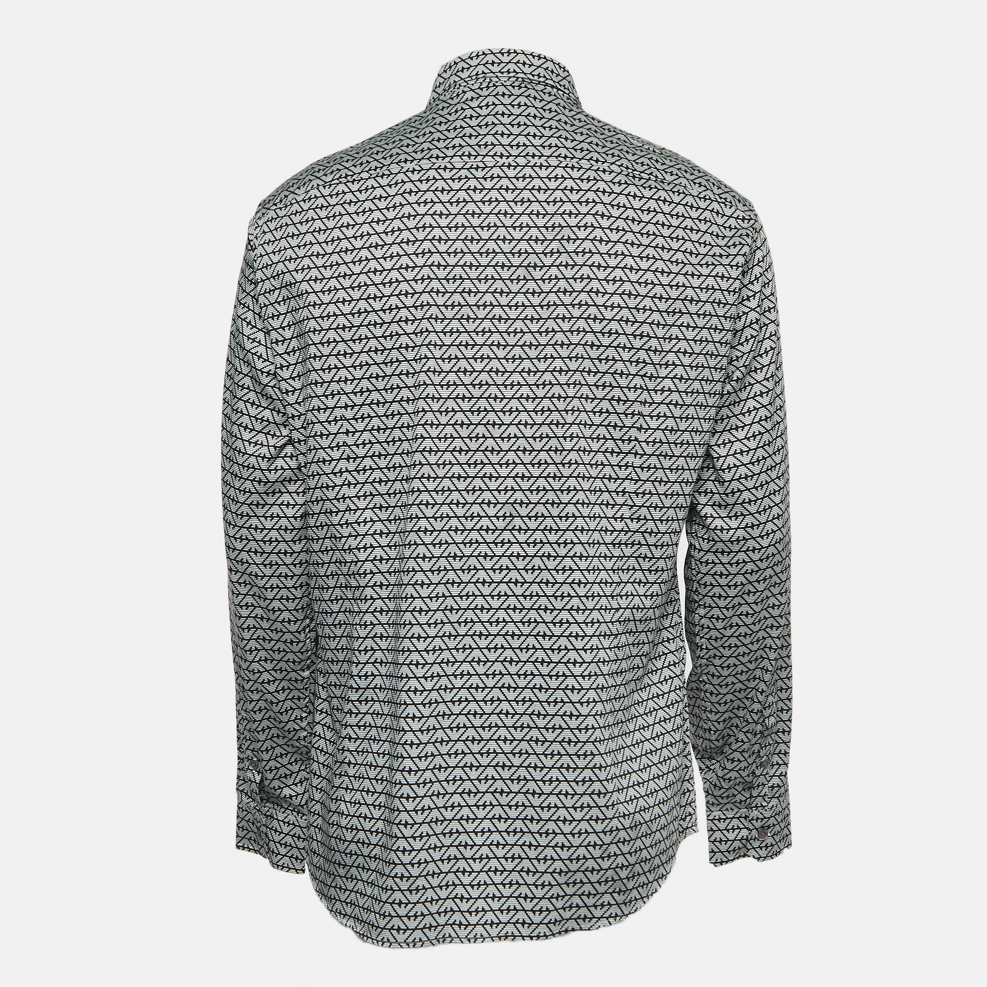 

Emporio Armani Black Logo Printed Cotton Long Sleeve Shirt 2XL