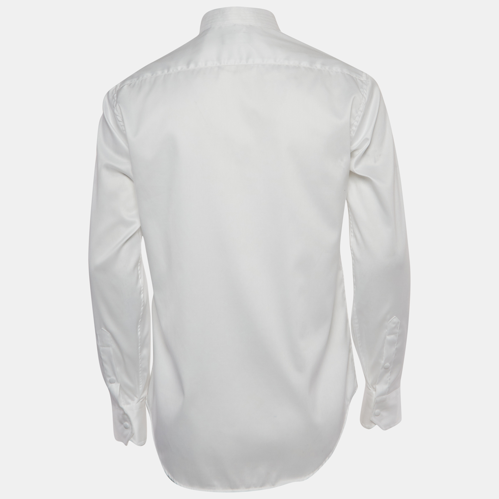 

Emporio Armani White Cotton No Iron Button Front Shirt