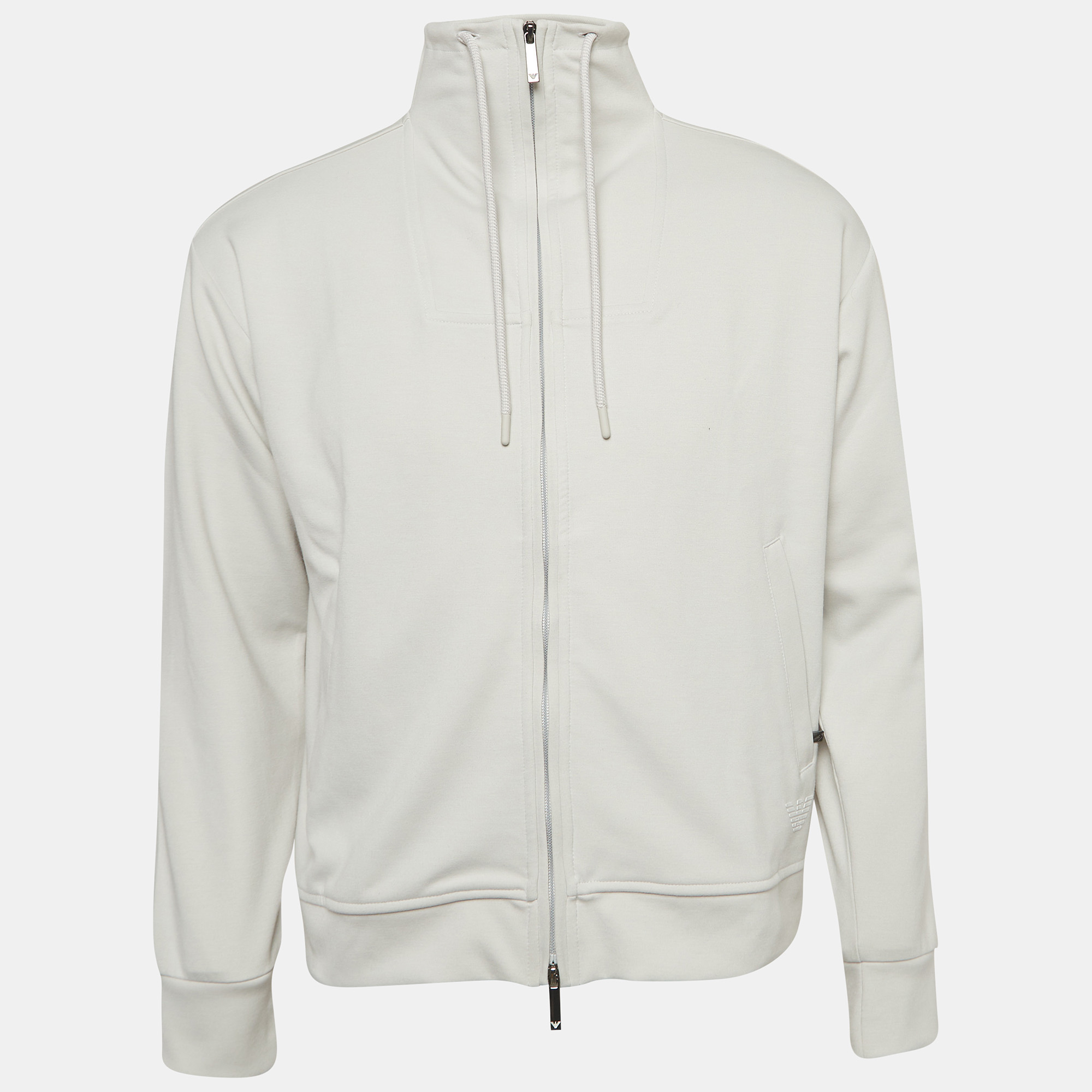 

Emporio Armani Grey Knit Zip Front Jacket