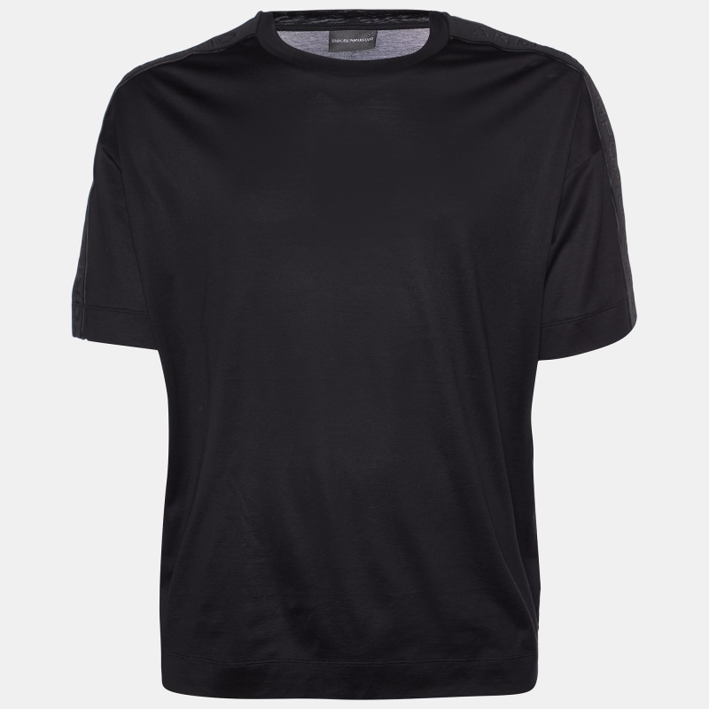 

Emporio Armani Black Jersey Logo Tape Detail T-Shirt