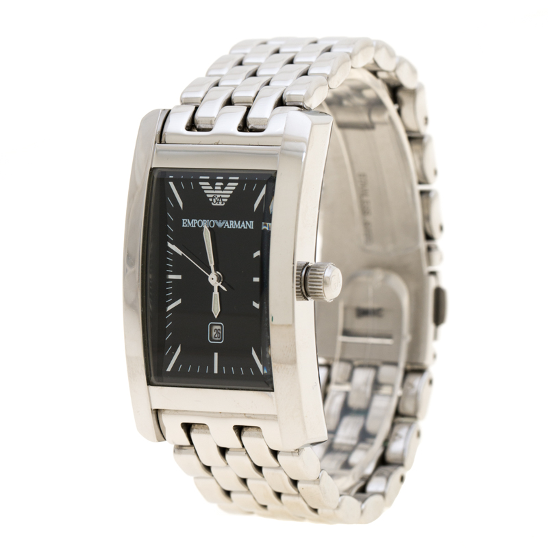 Emporio Armani Black Stainless Steel AR0015 Men's Wristwatch 25 mm Emporio  Armani | TLC