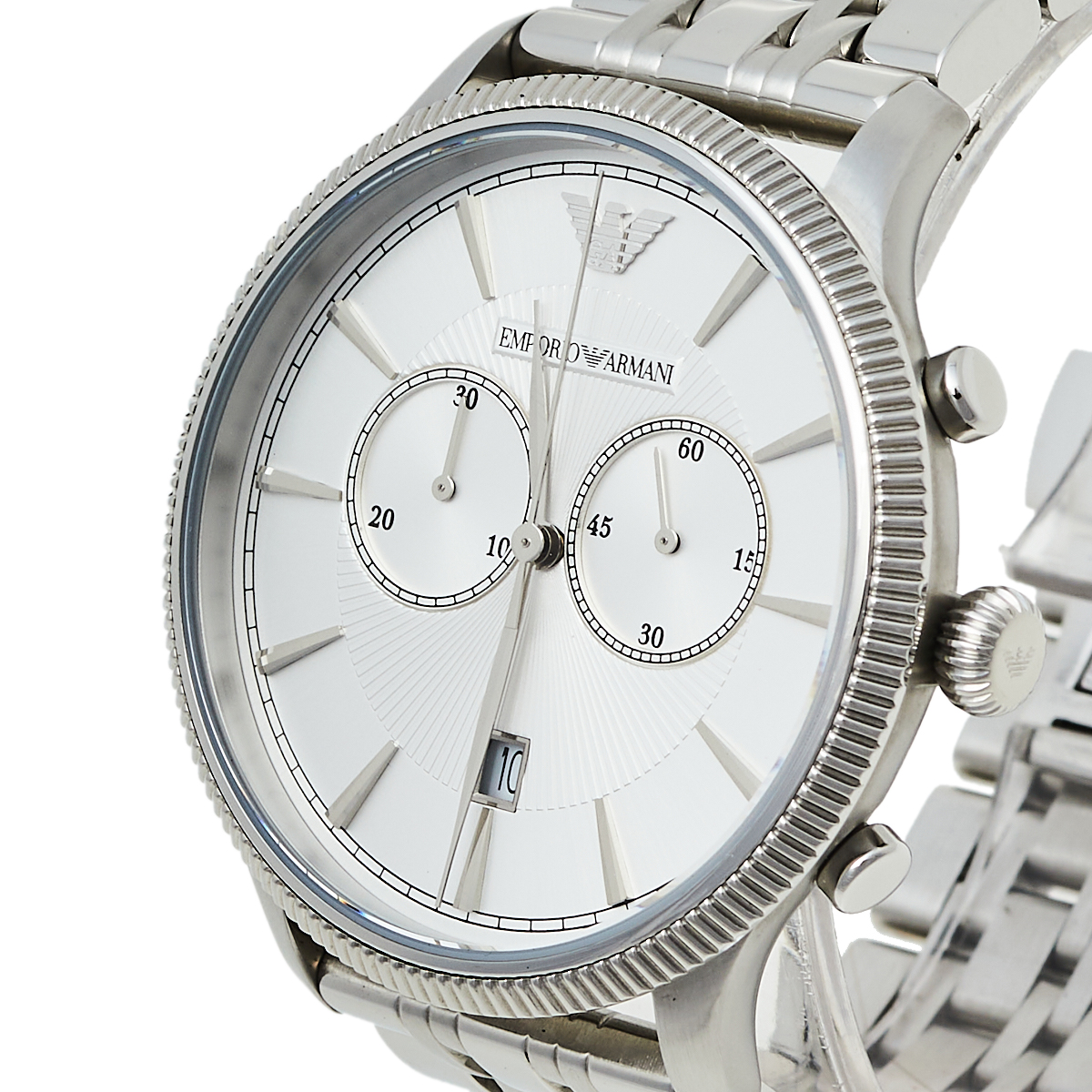 

Emporio Armani Silver Stainless Steel Classic AR1796 Men's Wristwatch