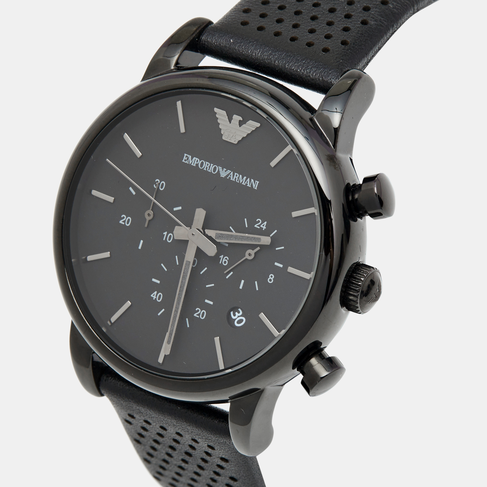 

Emporio Armani Black PVD Coated Stainless Steel Leather Classic AR1737 Men's Wristwatch