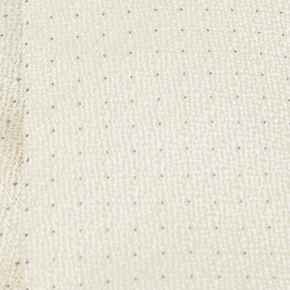 

Ermenegildo Zegna Cream Polka Jacquared Silk Tie