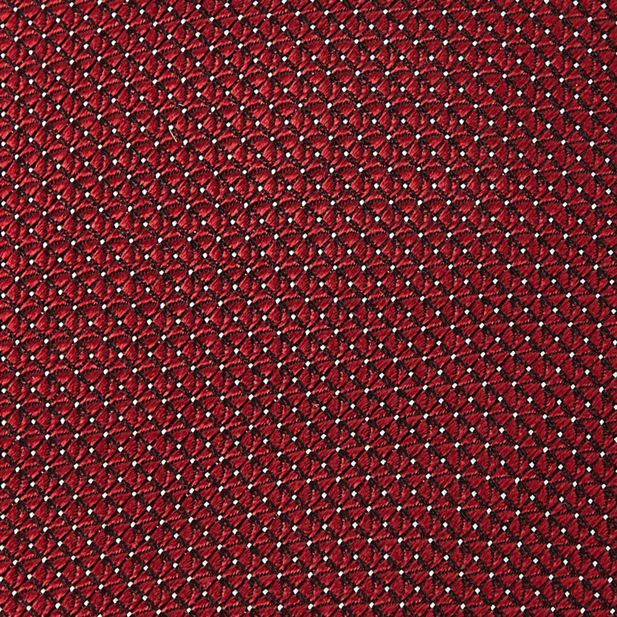 

Zegna Burgundy Patterned Silk Jacquard Tie