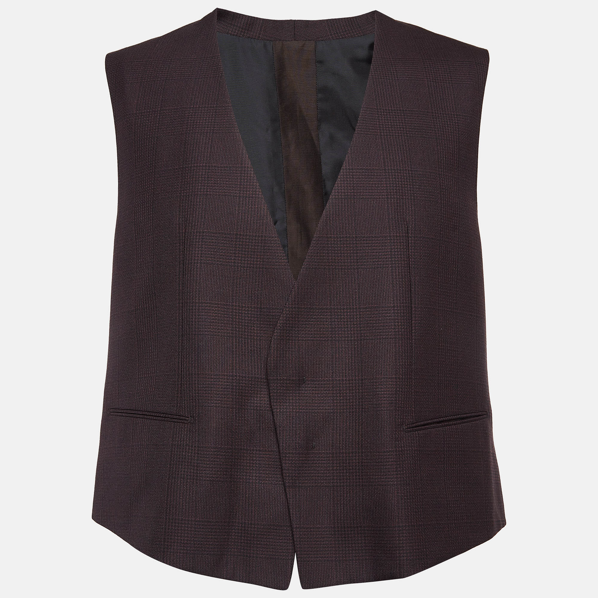 

Ermenegildo Zegna Burgundy Plaid City Vest L