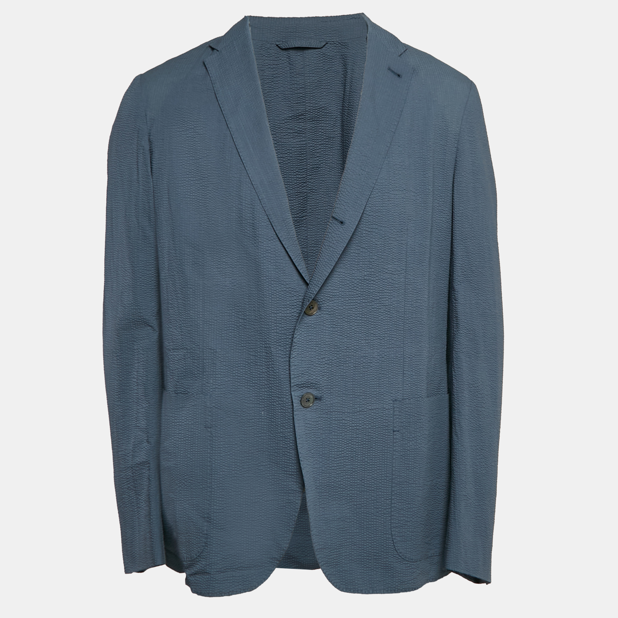 

Ermenegildo Zegna Blue Textured Cotton Riviera Jacket XL