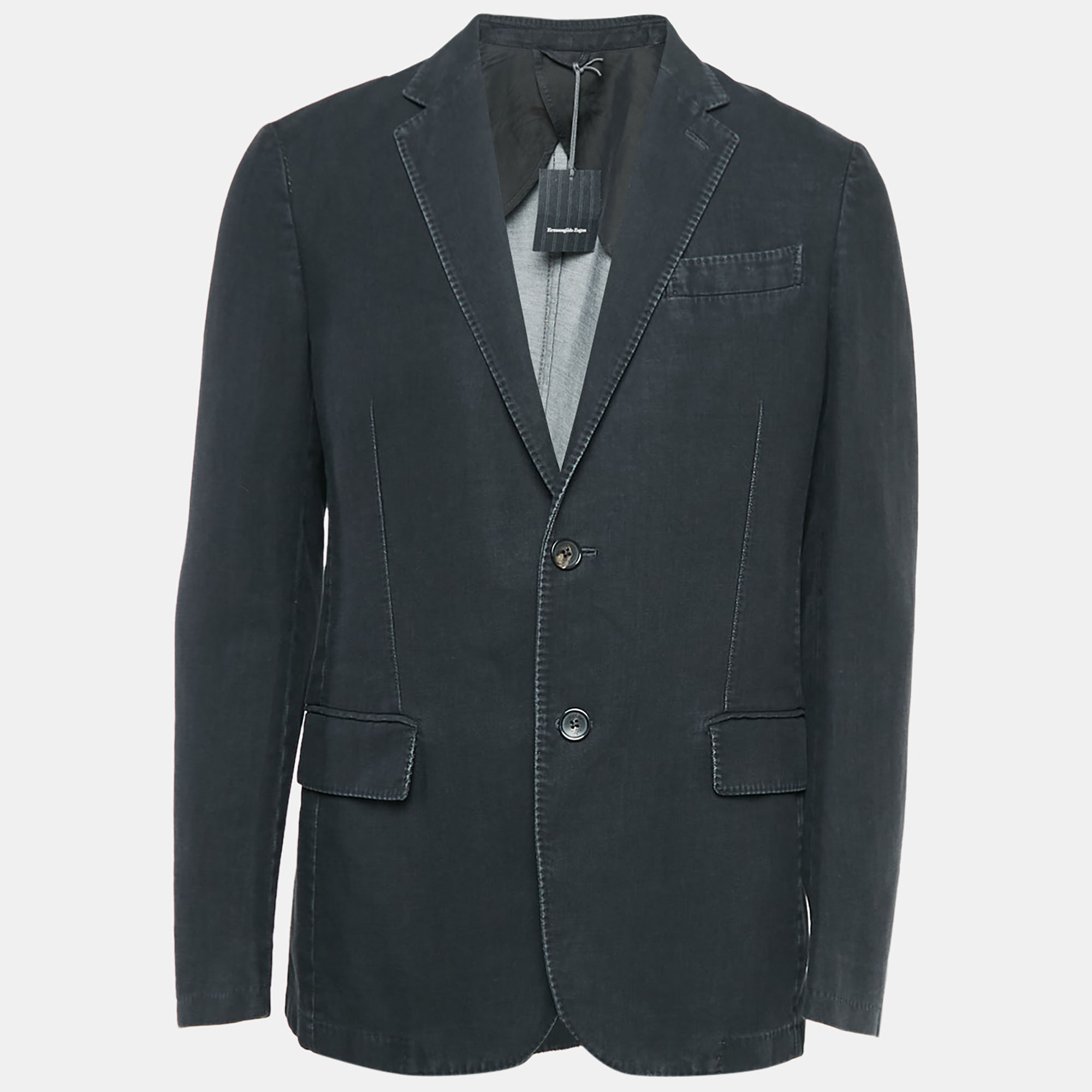 

Ermenegildo Zegna Black Denim Single Breasted Blazer XL