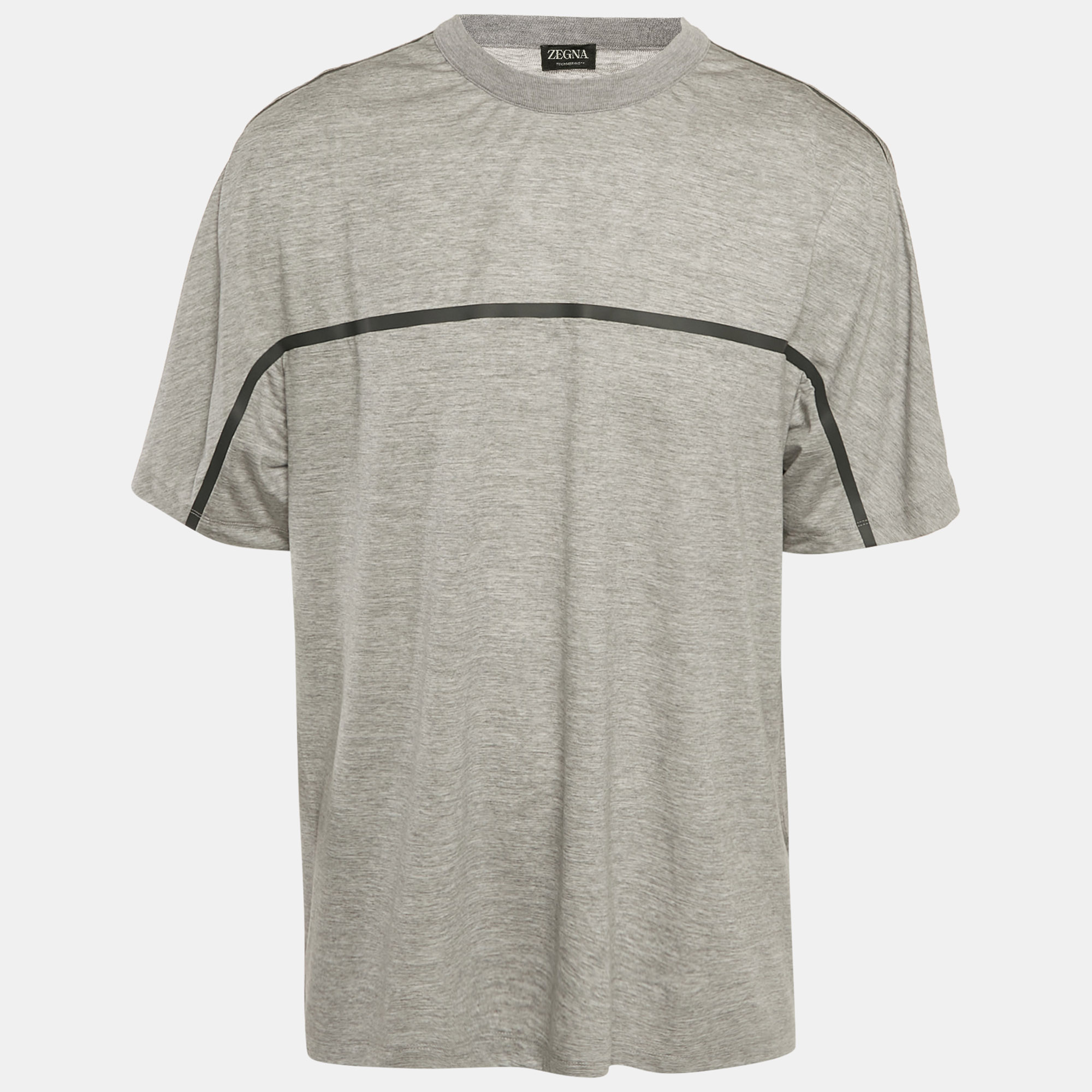 

Zegna Techmerino Grey Wool & Lyocell Jersey Crew Neck T-Shirt XXL