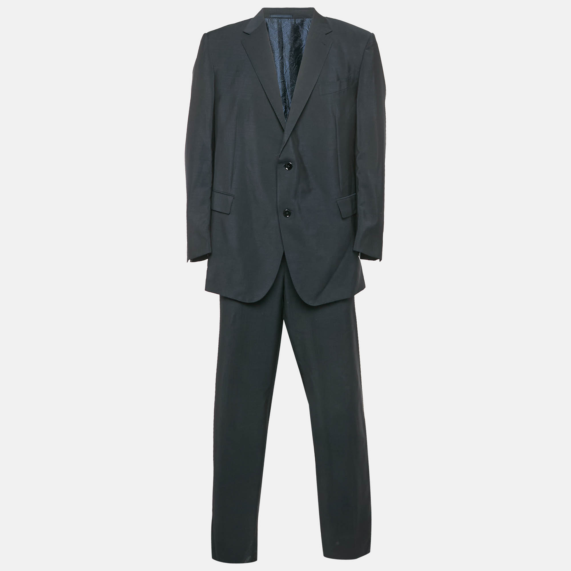 

Ermenegildo Zegna Navy Blue Wool Blend Made To Wear Suit 6XL