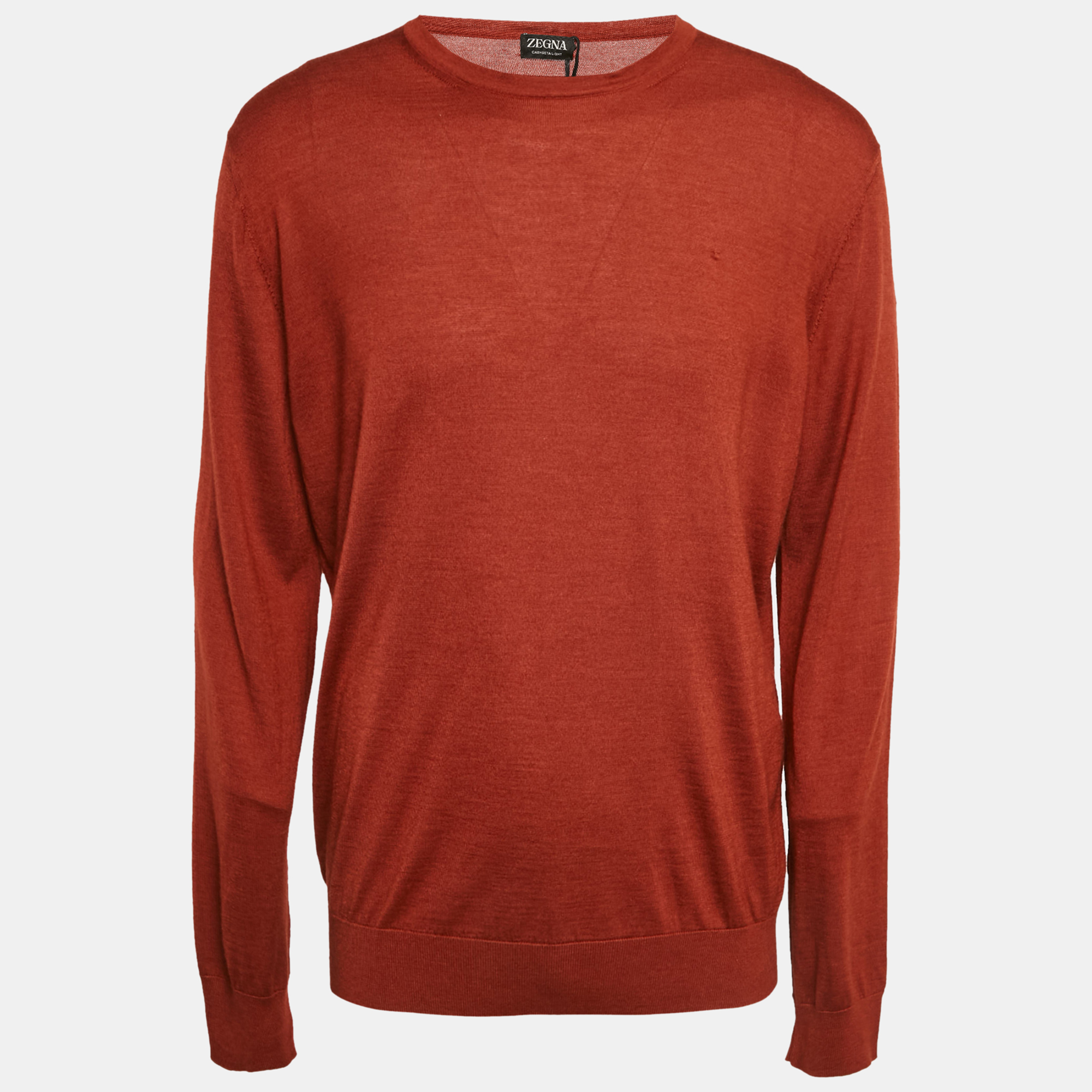 

Zegna Brown Cashmere Knit Crew Neck Sweater XL