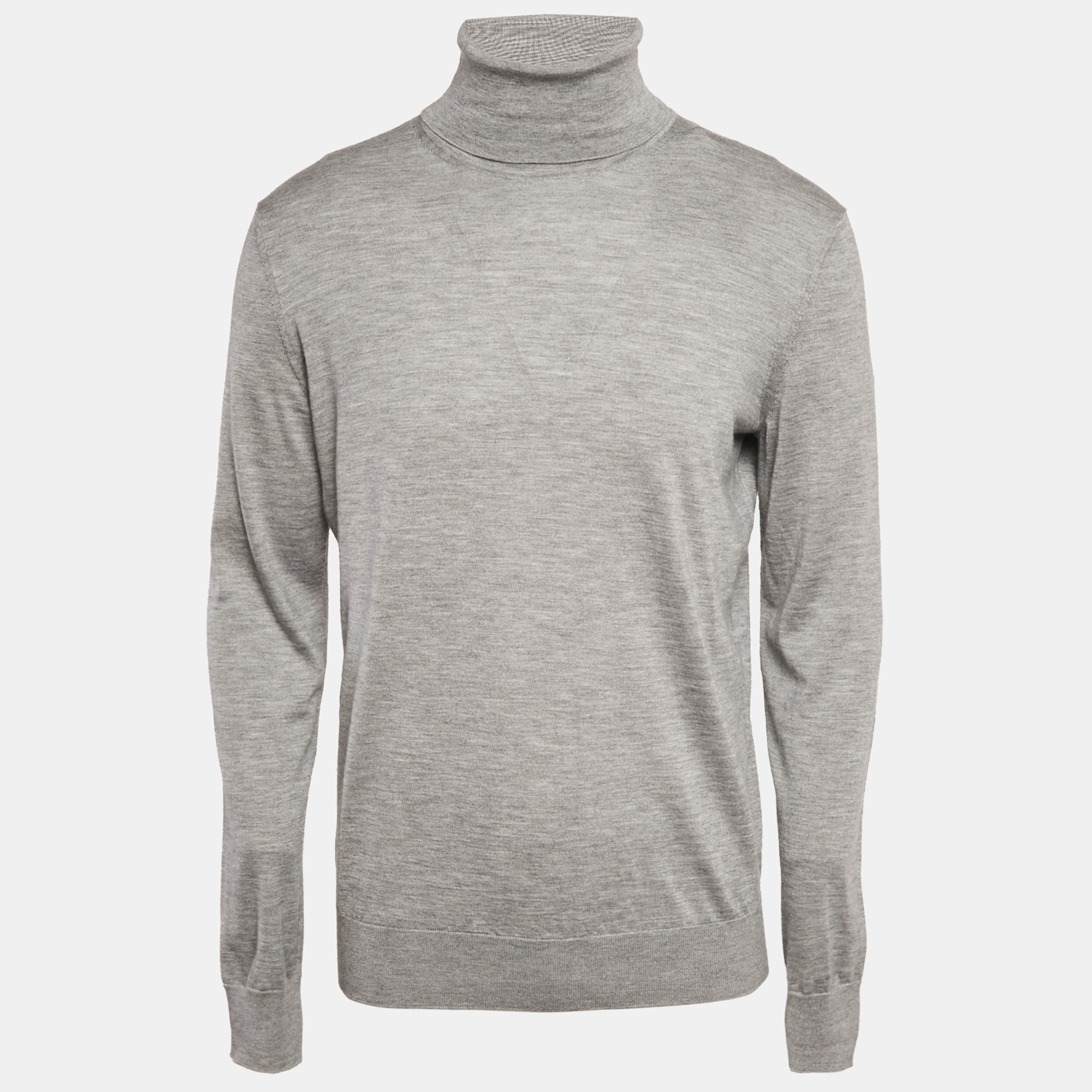

Zegna Cashseta Grey Cashmere Knit Turtle Neck Sweater L