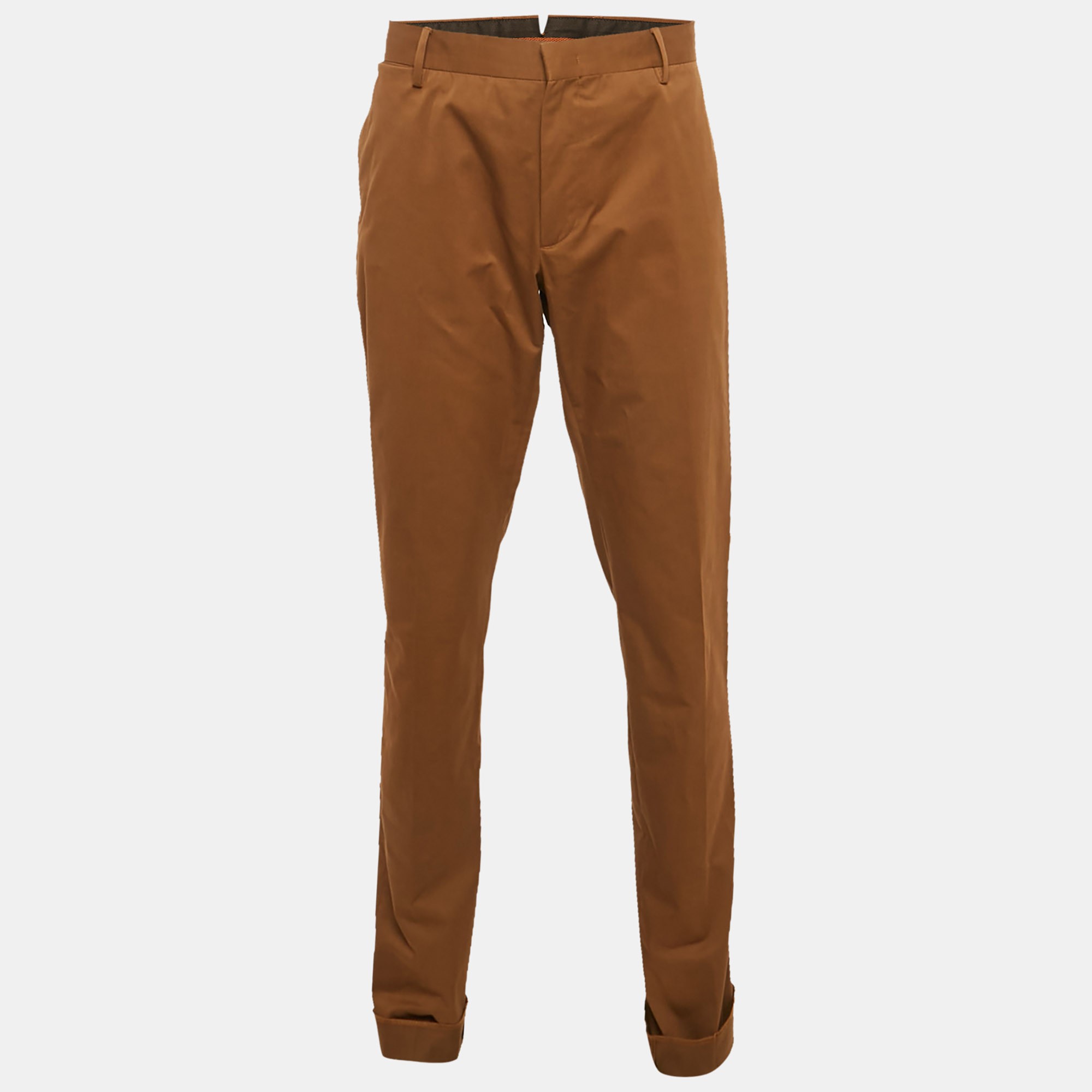 

Ermenegildo Zegna Brown Cotton Regular Fit Trousers L