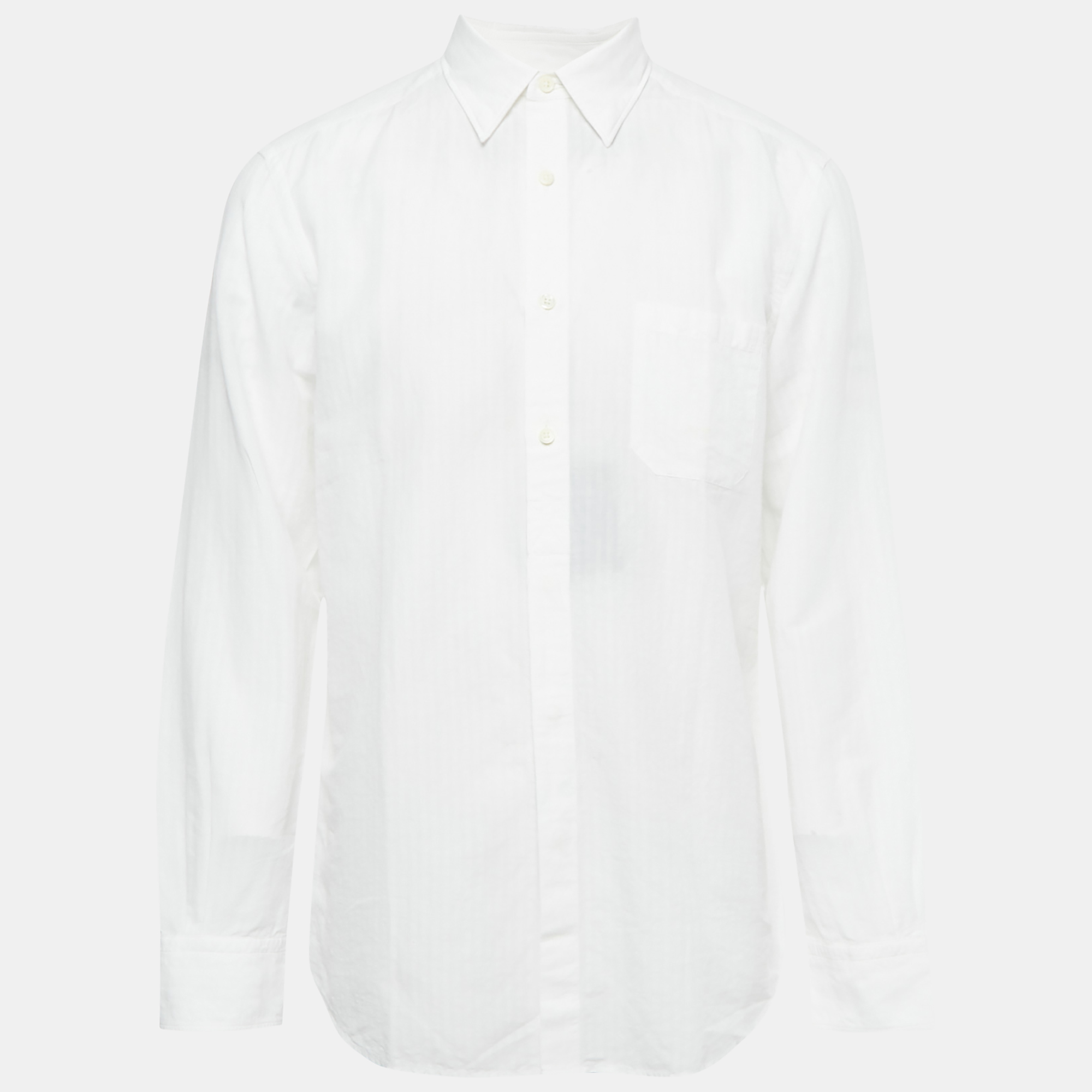 

Ermenegildo Zegna White Cotton Blend Long Sleeve Shirt L
