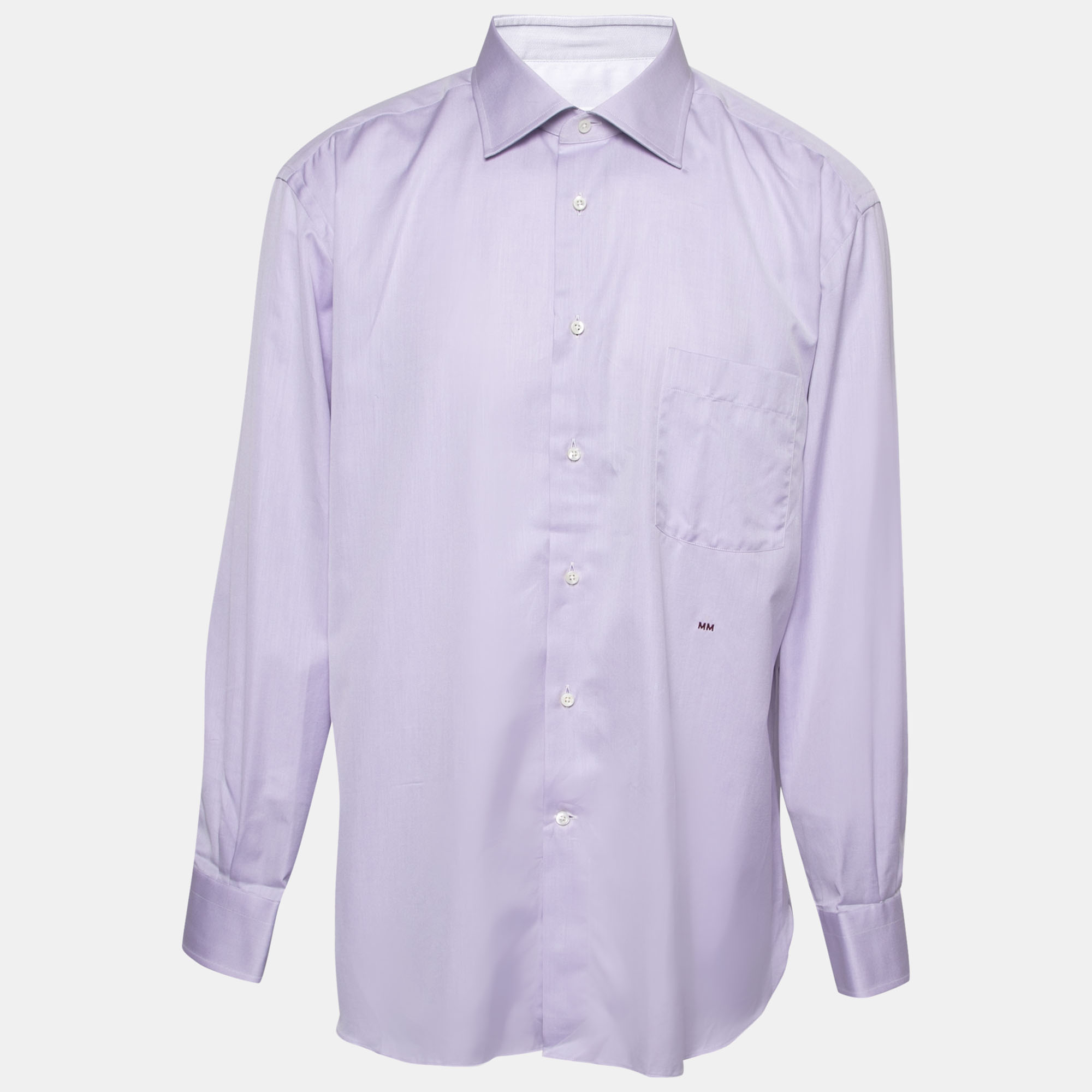 

Ermenegildo Zegna Su Misura Lilac Cotton Tailored Fit Shirt, Purple