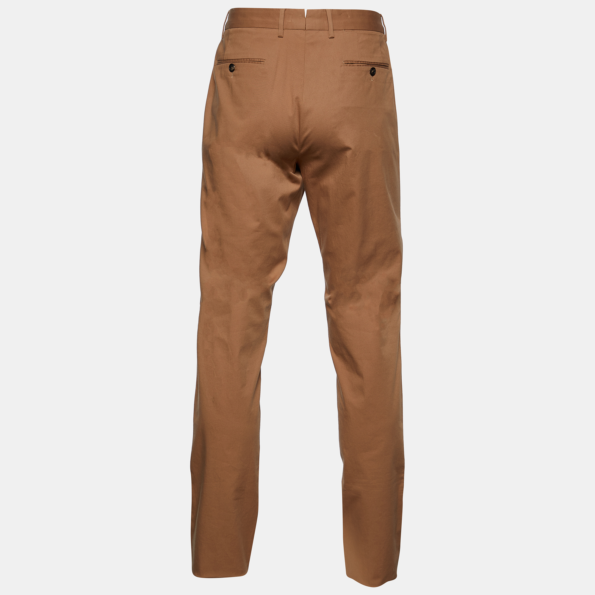 

Ermenegildo Zegna Khaki Stretch Cotton Regular Fit Trousers, Beige