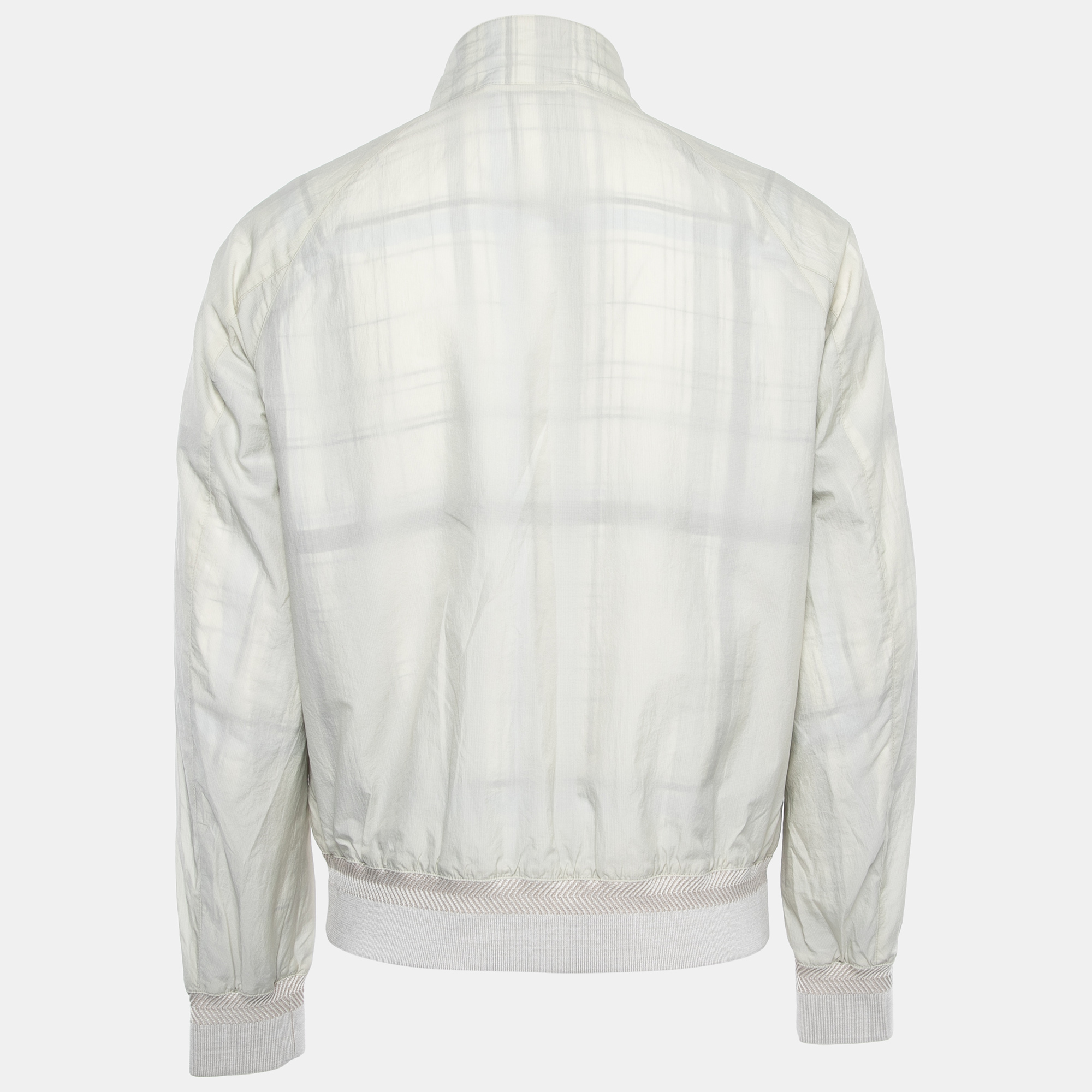 

Ermenegildo Zegna Cream Synthetic Zip-Front Jacket