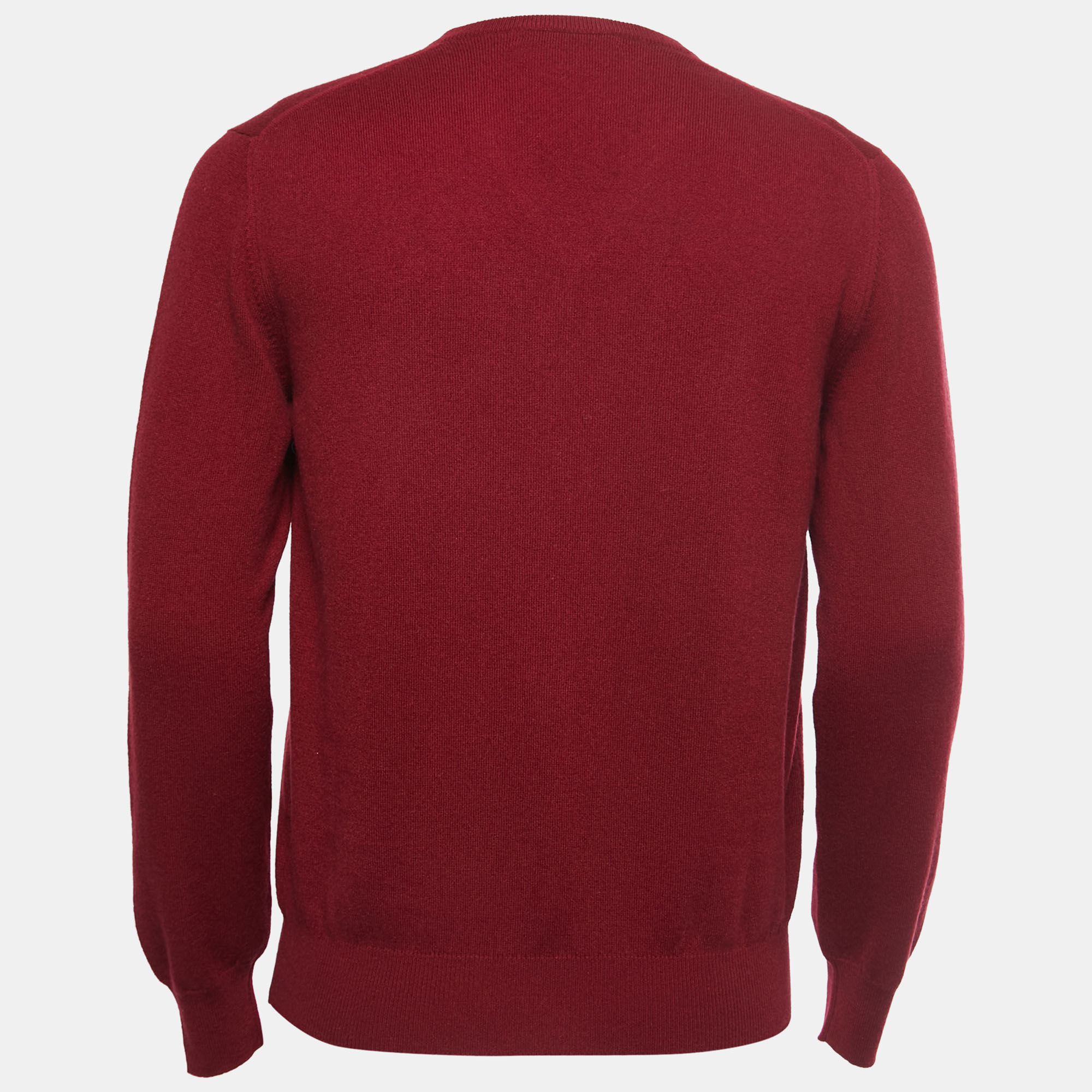 

Ermenegildo Zegna Burgundy Cashmere V-Neck Sweater