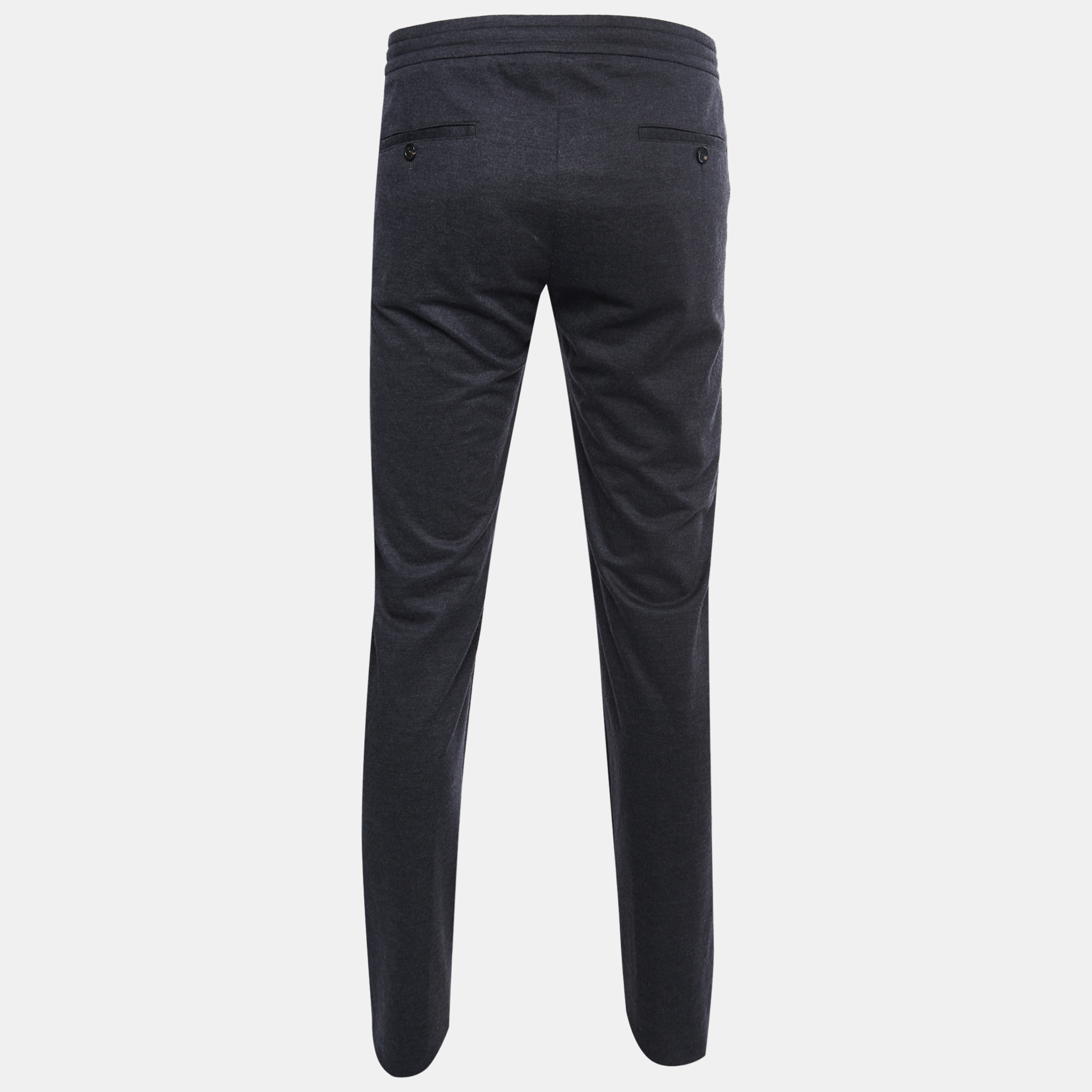 

Ermenegildo Zegna Charcoal Grey Wool Fleece Trousers