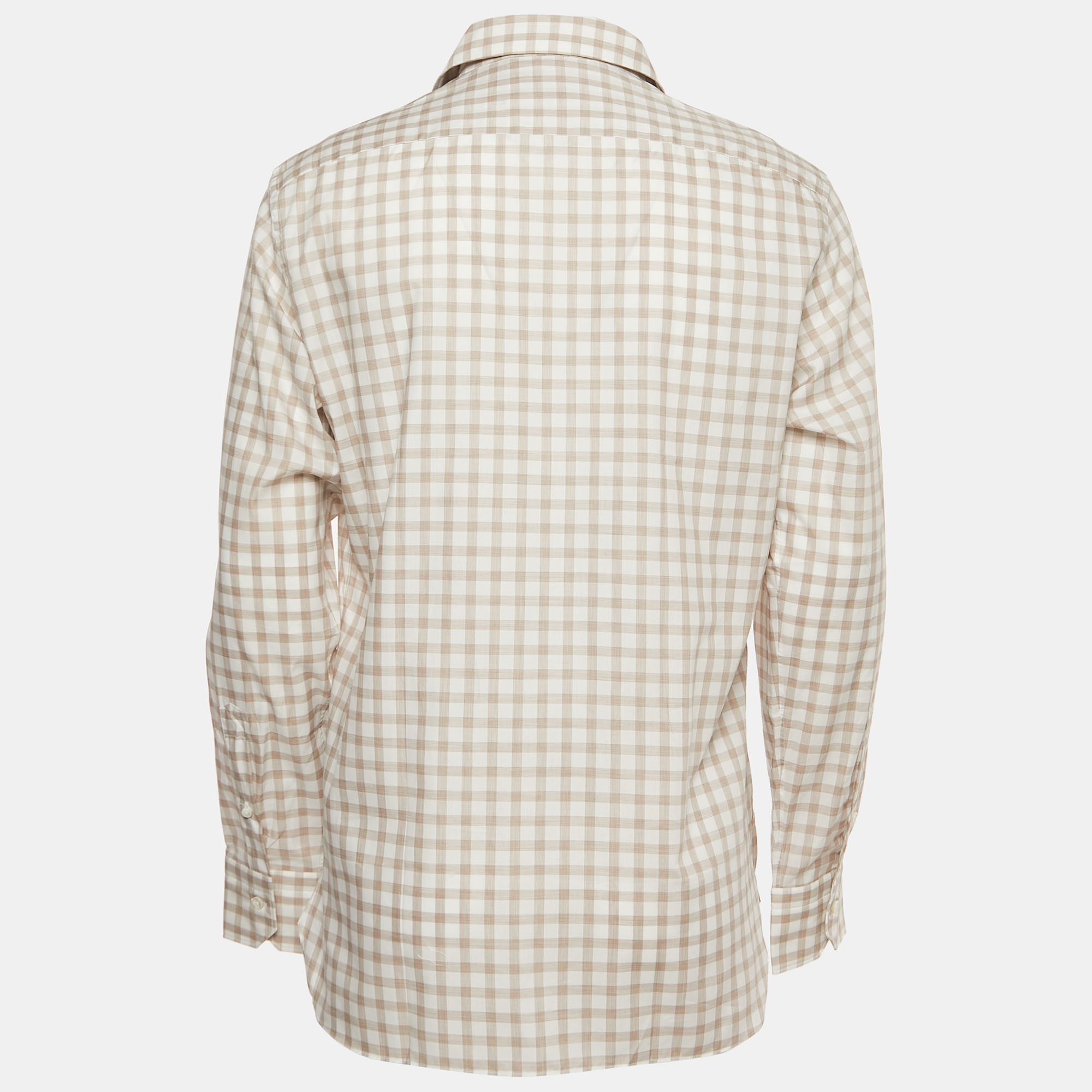 

Ermenegildo Zegna White Checked Cotton Full Sleeve Shirt