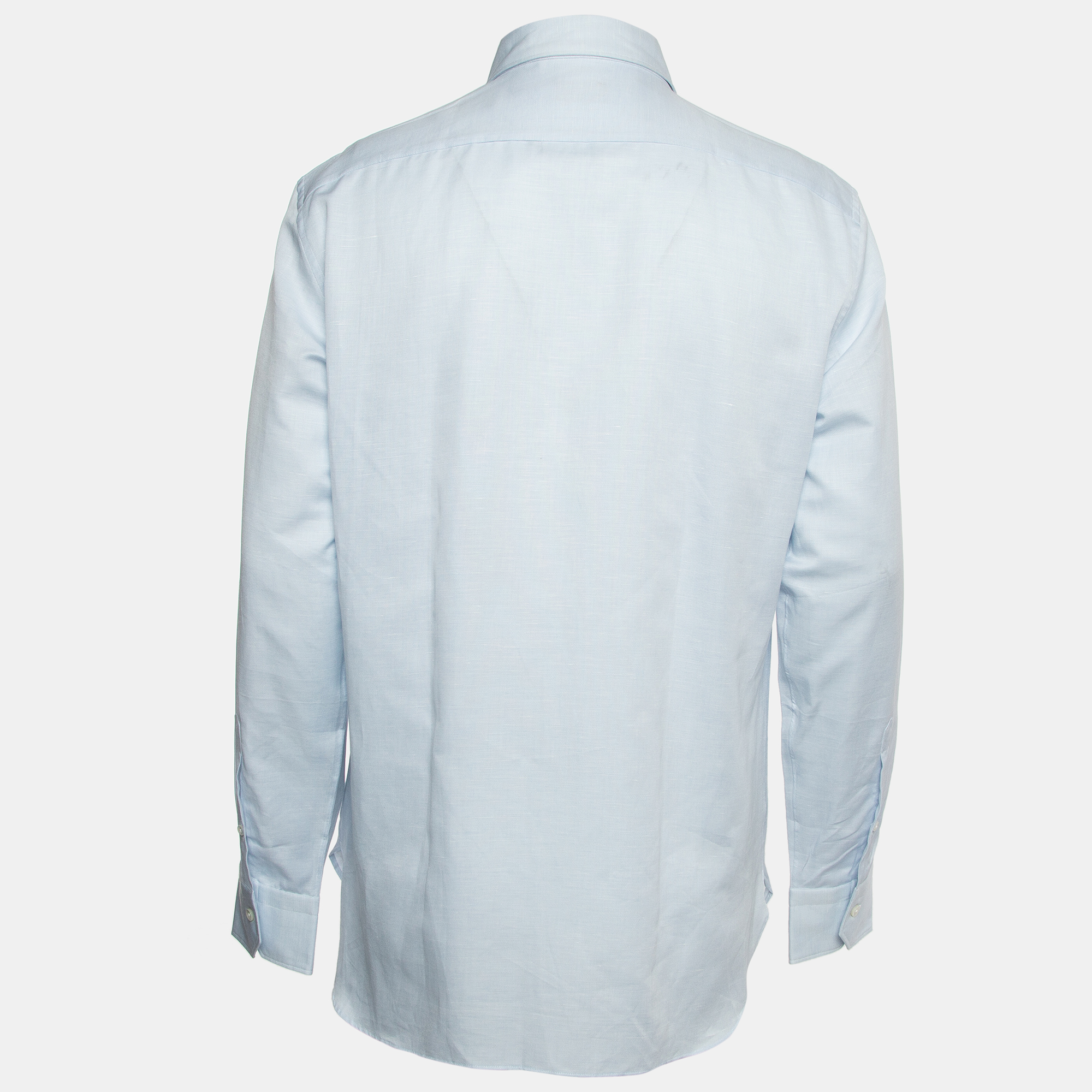 

Ermenegildo Zegna Light Blue Linen Blend Full Sleeve Shirt