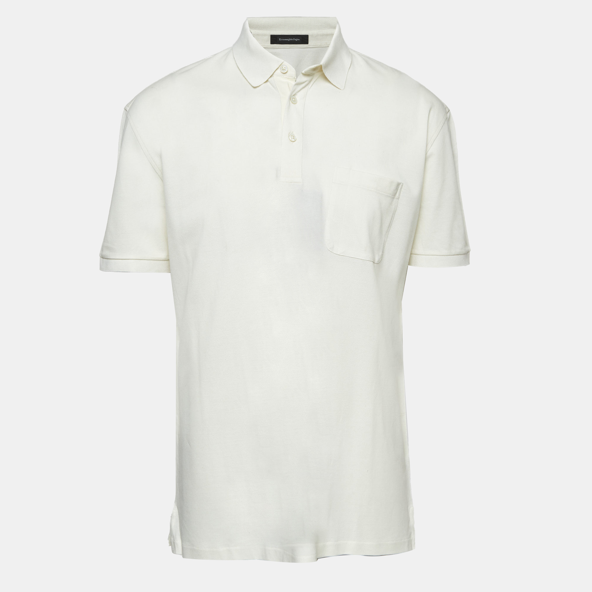 Pre-owned Ermenegildo Zegna Off White Cotton Pique Polo T-shirt 3xl