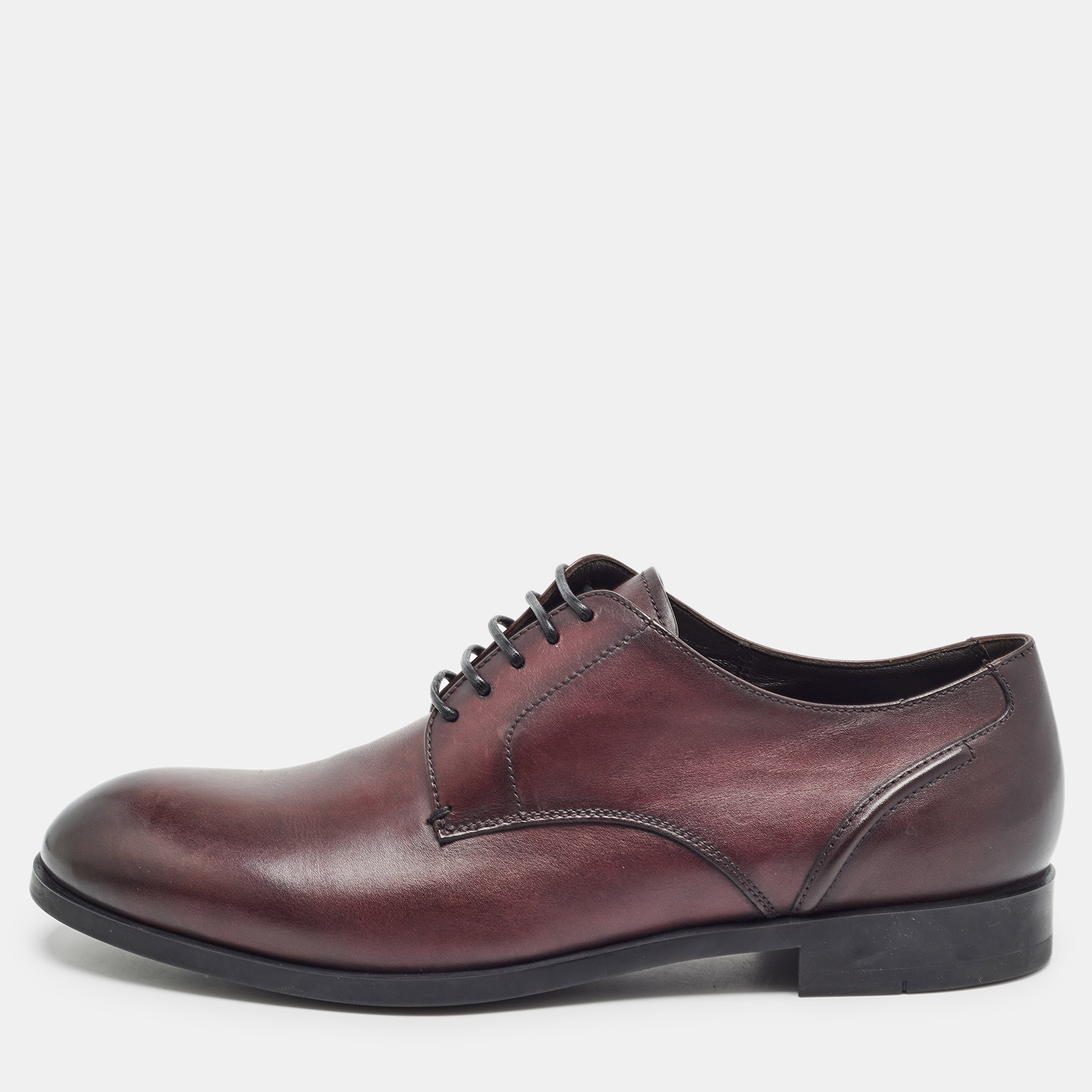 

Ermenegildo Zegna Burgundy Leather Lace Up Derby Size 44