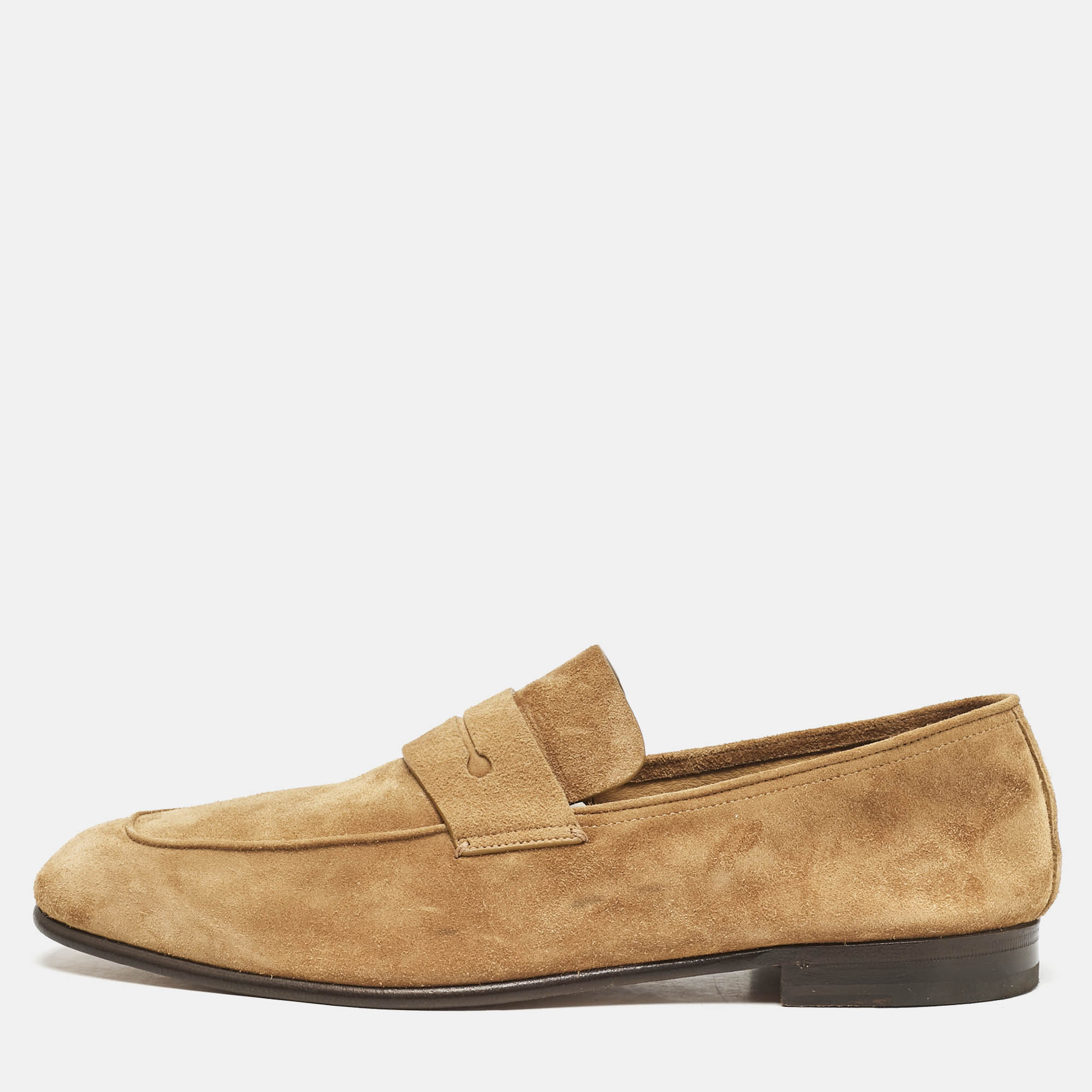 

Ermenegildo Zegna Tan Suede Penny Loafers Size 44