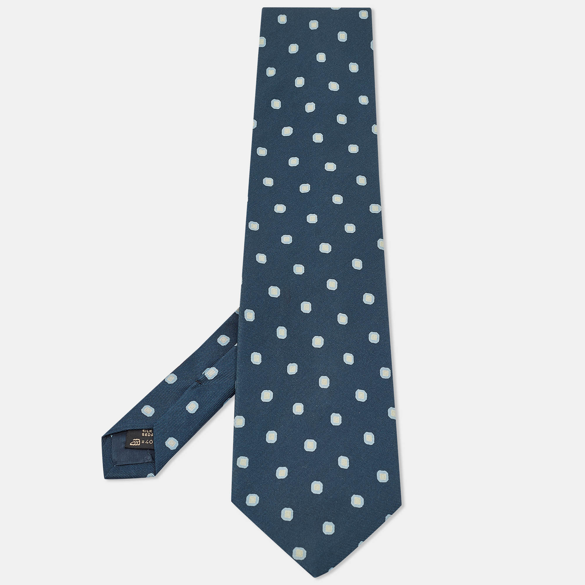 

Ermenegildo Zegna Vintage Blue Printed Silk Tie