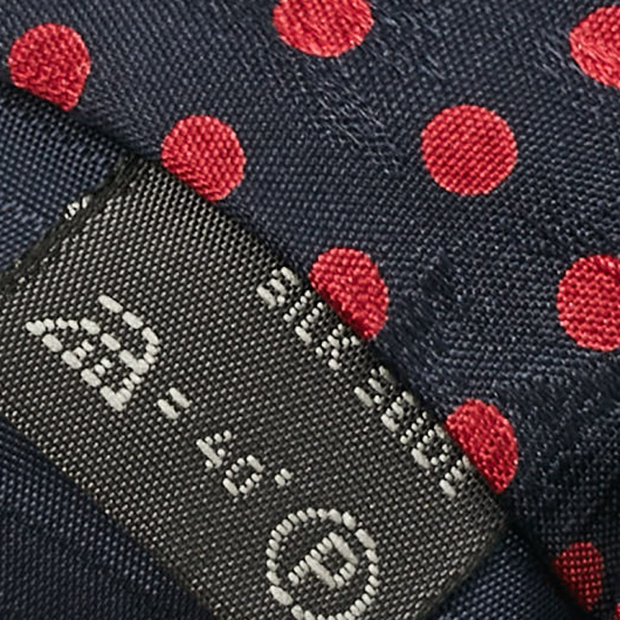 Ermenegildo Zegna Vintage Blue Dots Pattern Silk Traditional Tie 